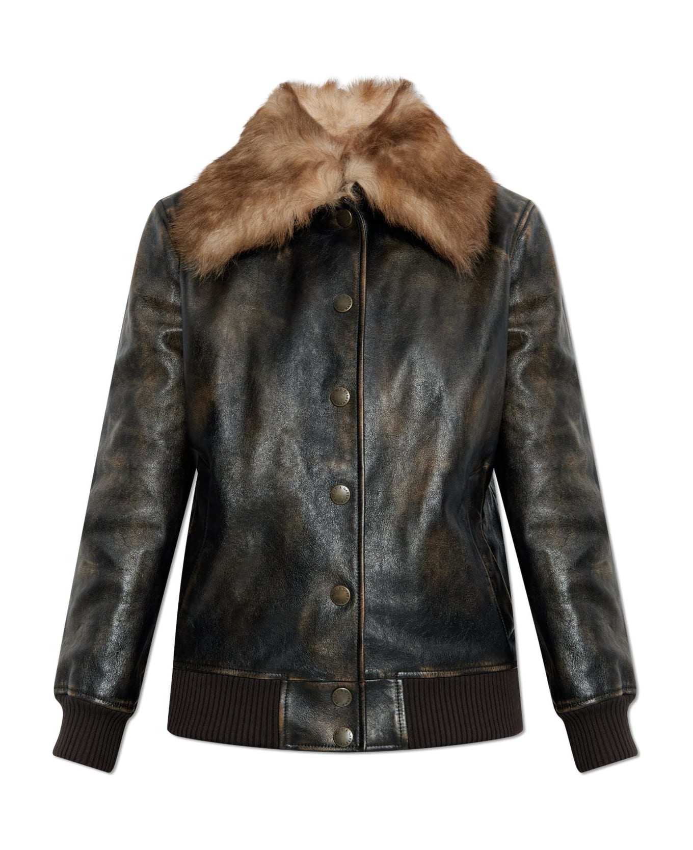 Dolce 
Gabbana Leather Jacket - BROWN