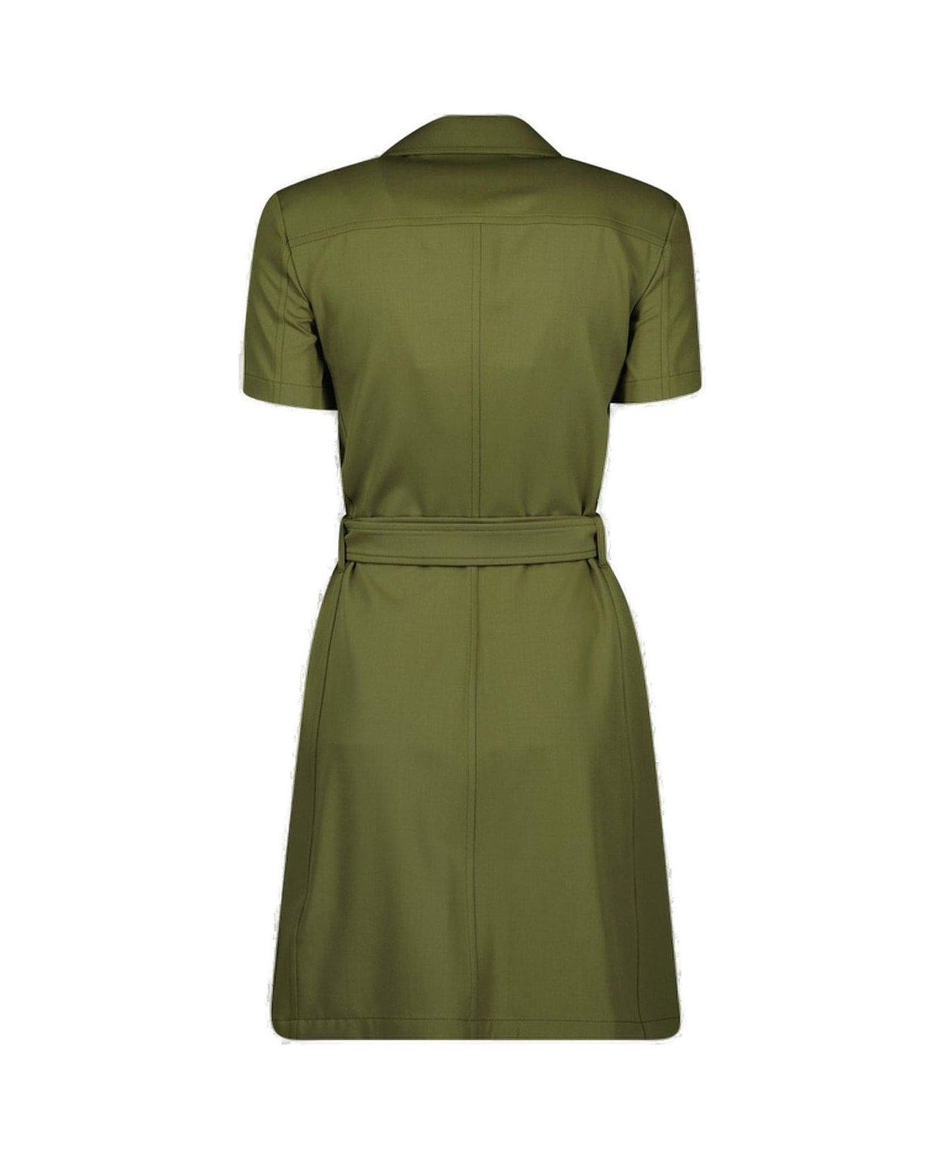 Burberry Double Breasted Belted Dress - Verde