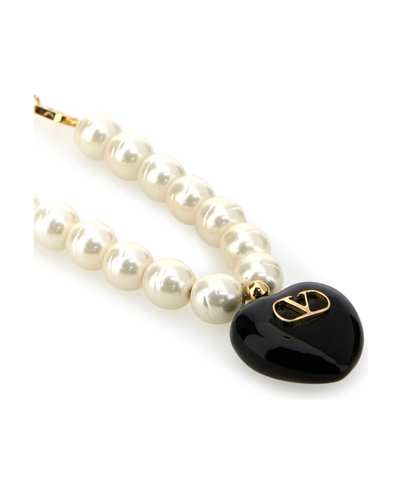 Valentino Garavani Ivory Pearls Coeur Royal Bracelet - ORONEROCREAM