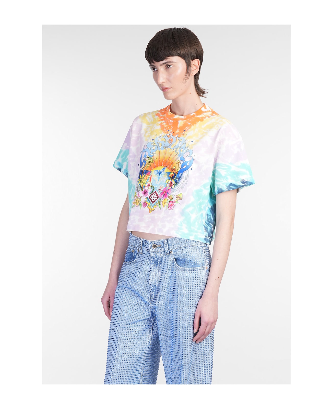 Casablanca T-shirt In Multicolor Cotton - multicolor