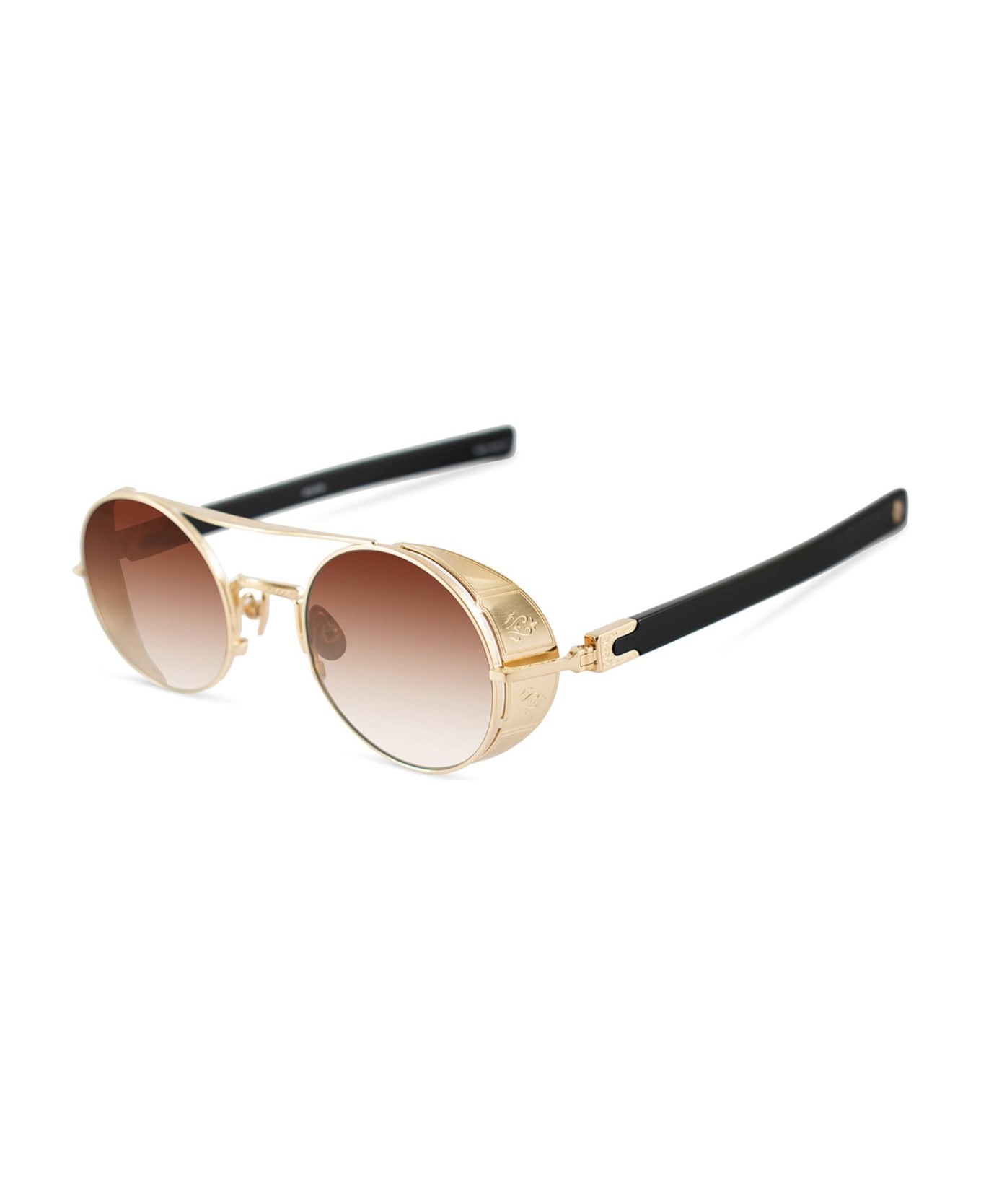 Matsuda M3128 - Brushed Gold / Black Sunglasses - gold/black