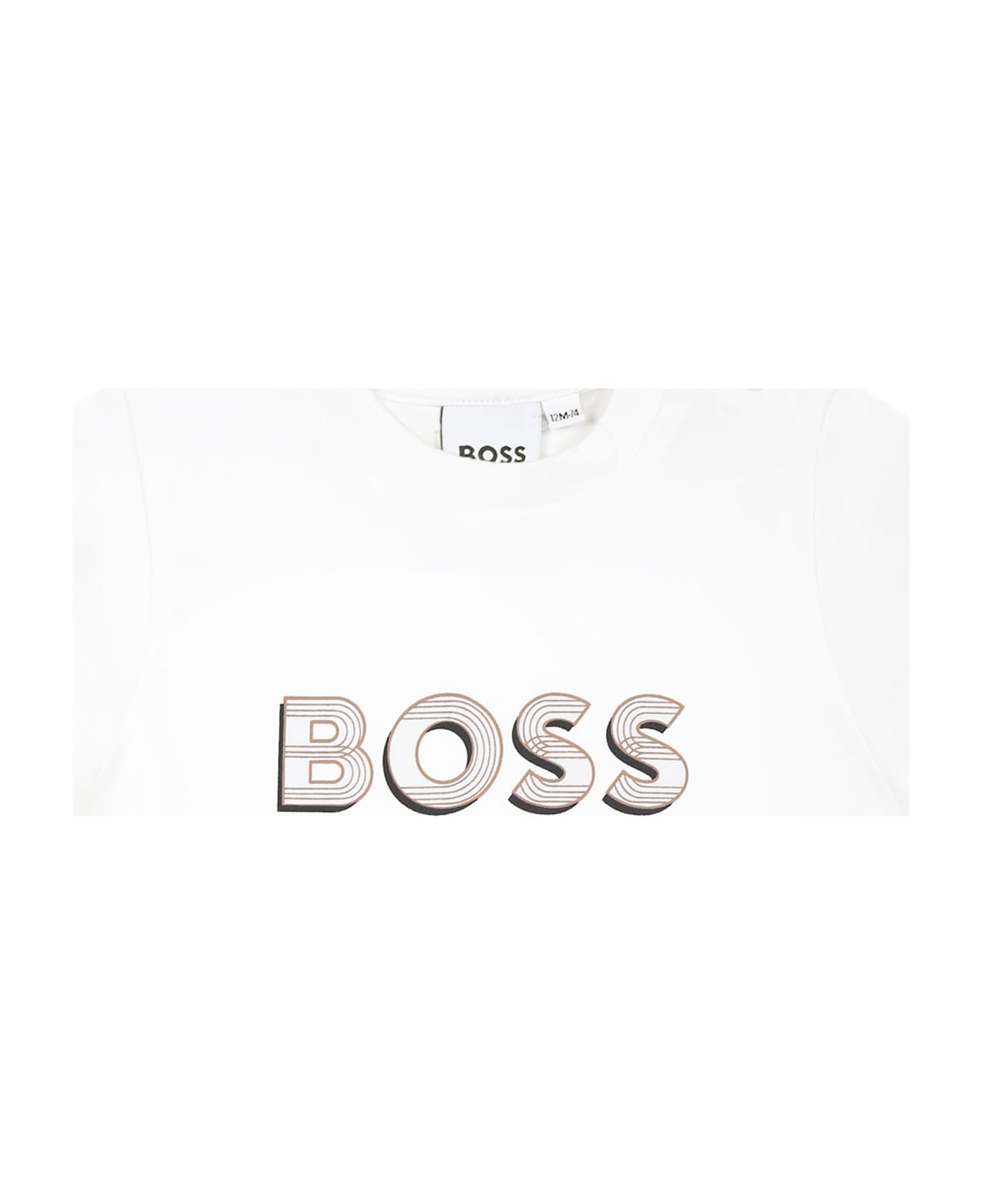 Hugo Boss White T-shirt For Baby Boy With Logo - White
