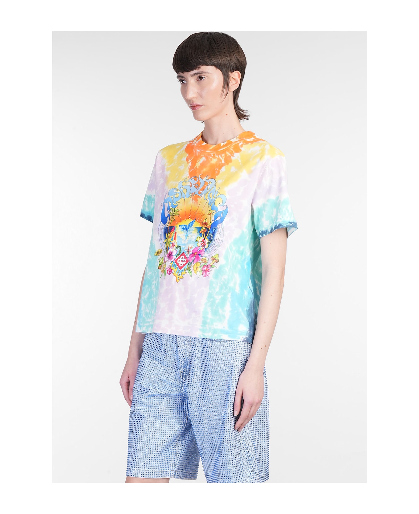 Casablanca T-shirt In Multicolor Cotton - multicolor