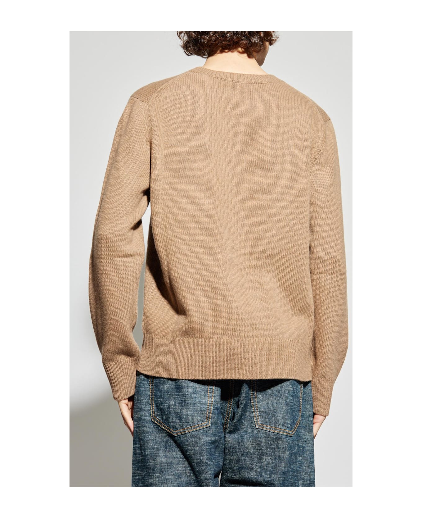 Burberry Wool Sweater With Logo - Brown