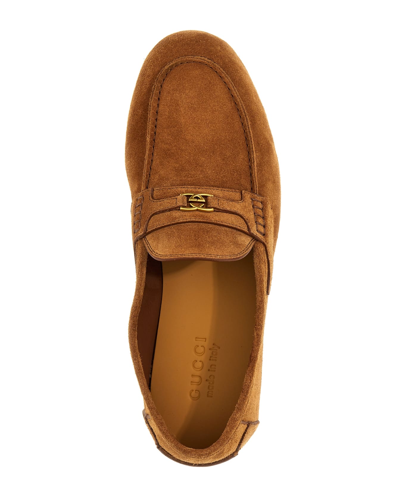 Gucci 'incrocio Gg' Loafers - Brown ローファー＆デッキシューズ