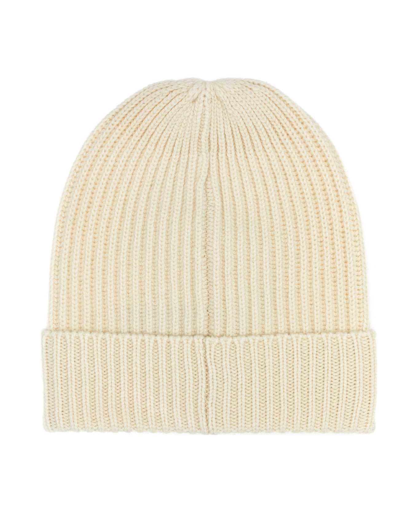 Kenzo Ivory Stretch Wool Beanie Hat - OFFWHITE 帽子