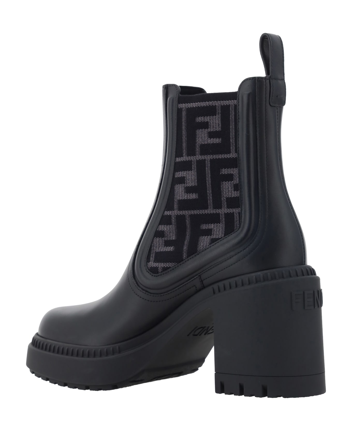 Fendi Domino Biker Boots - Nero+antracite Nero