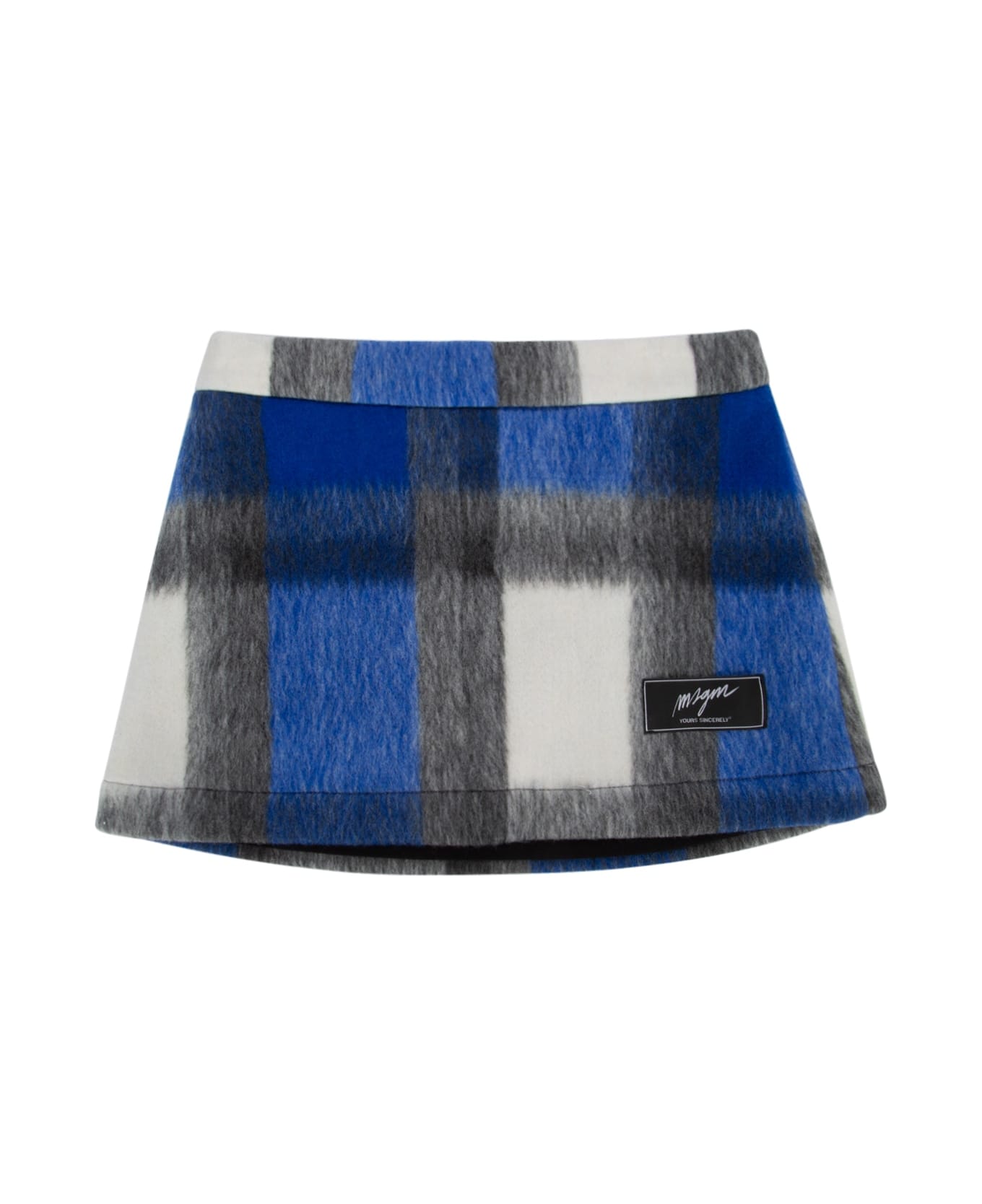 MSGM Check Cloth Mini Skirt Girl - ROYAL