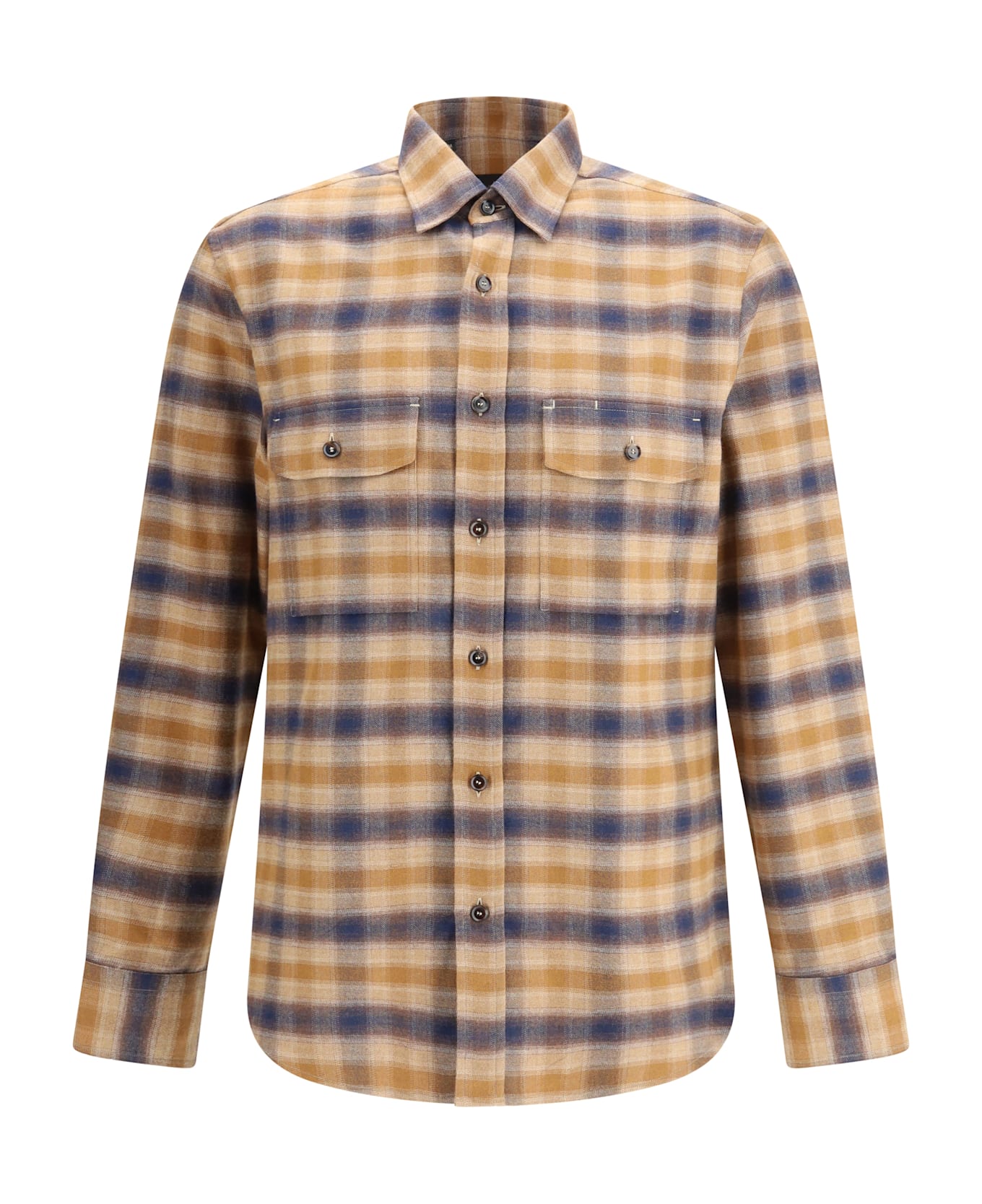 Brioni Checked Cotton Shirt