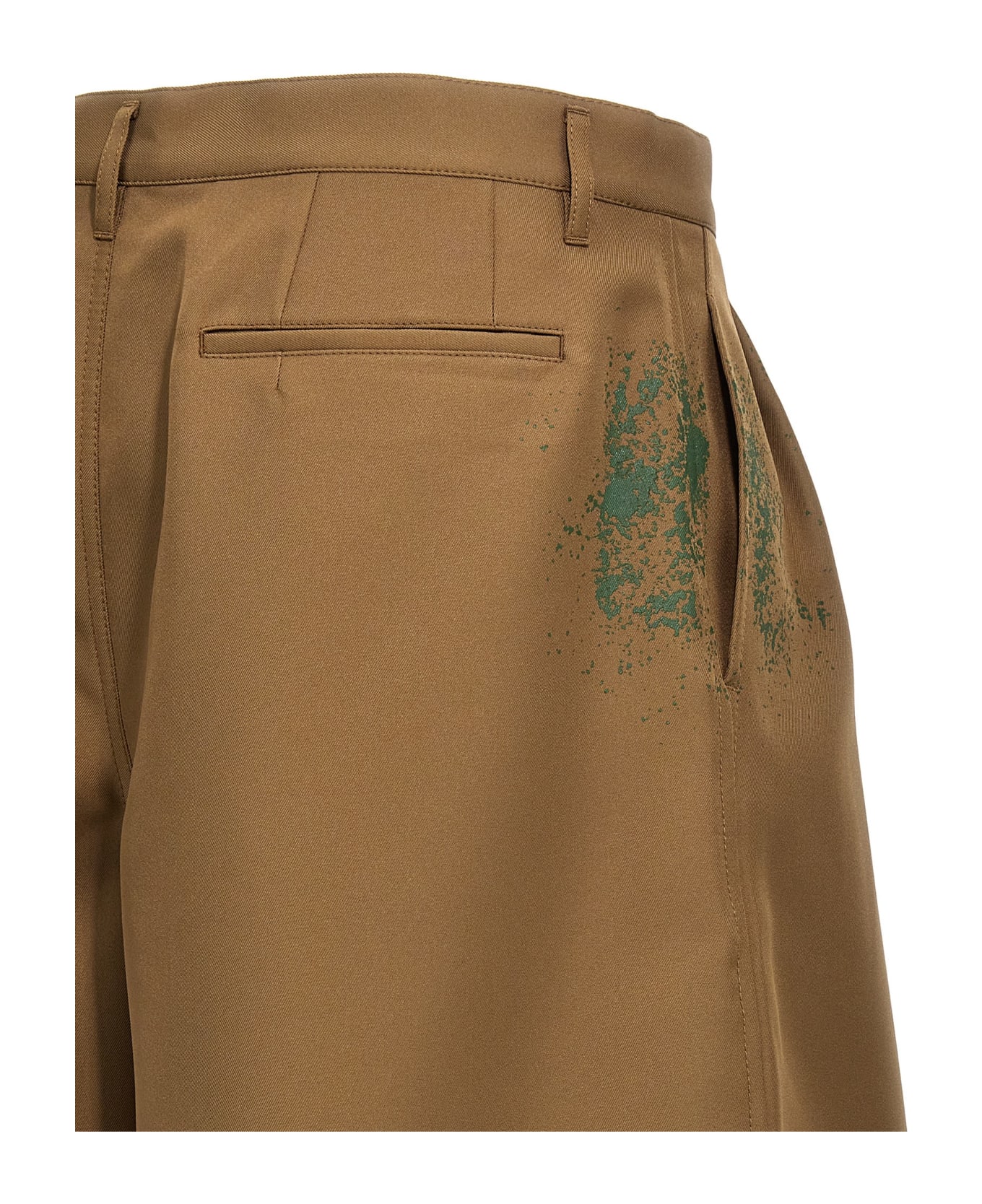 Comme des Garçons Shirt Paint Print Bermuda Shorts - Brown