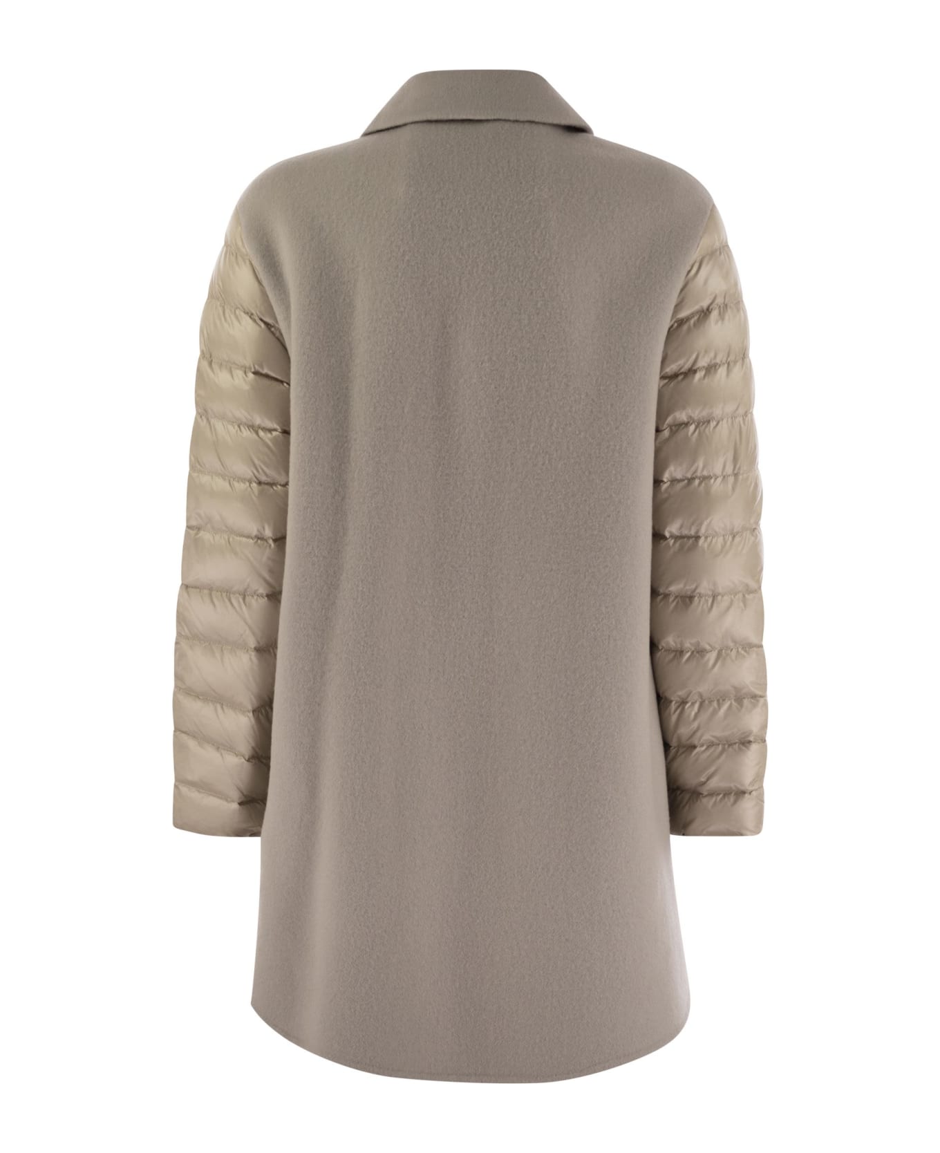 Herno Coat With Down Sleeves - Beige