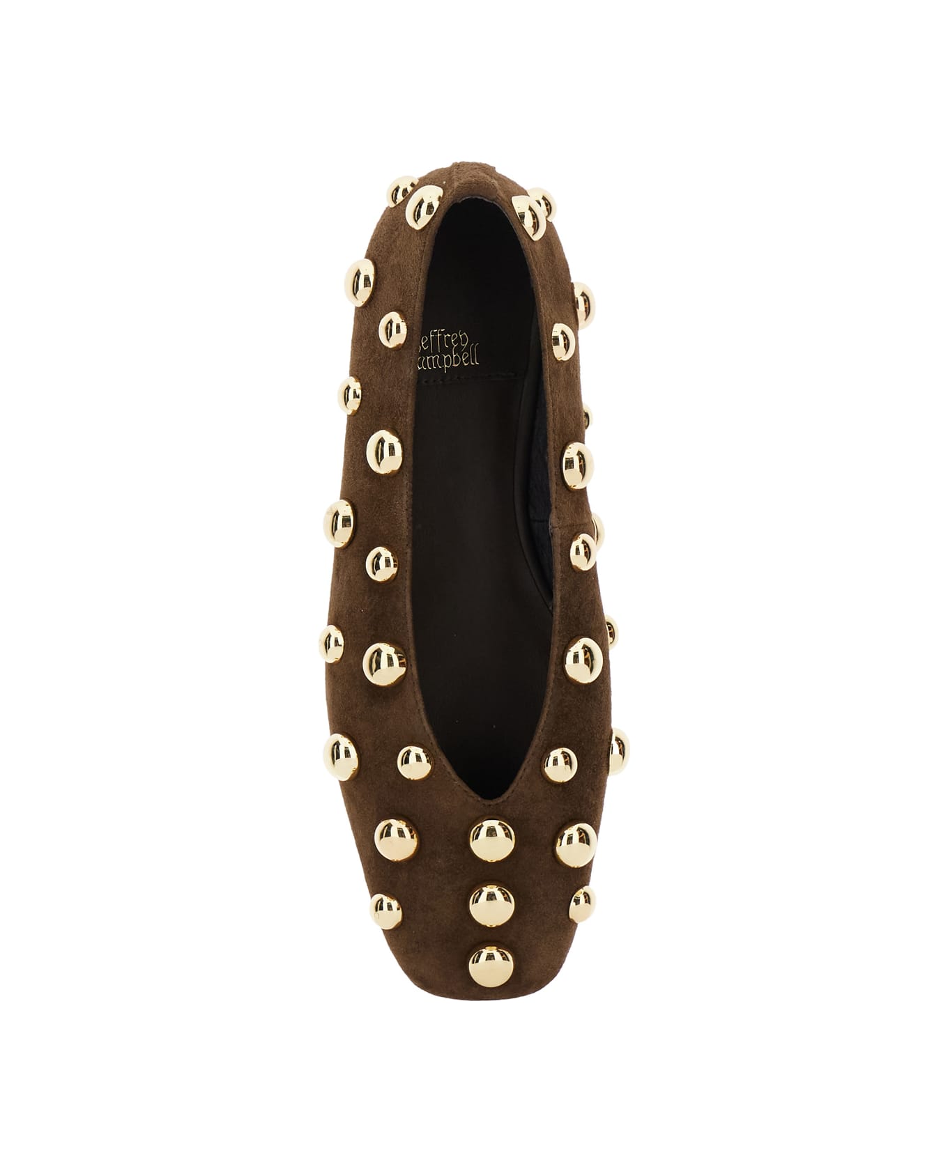 Jeffrey Campbell Brown Ballerinas With Studded Details In Suede Woman - Brown