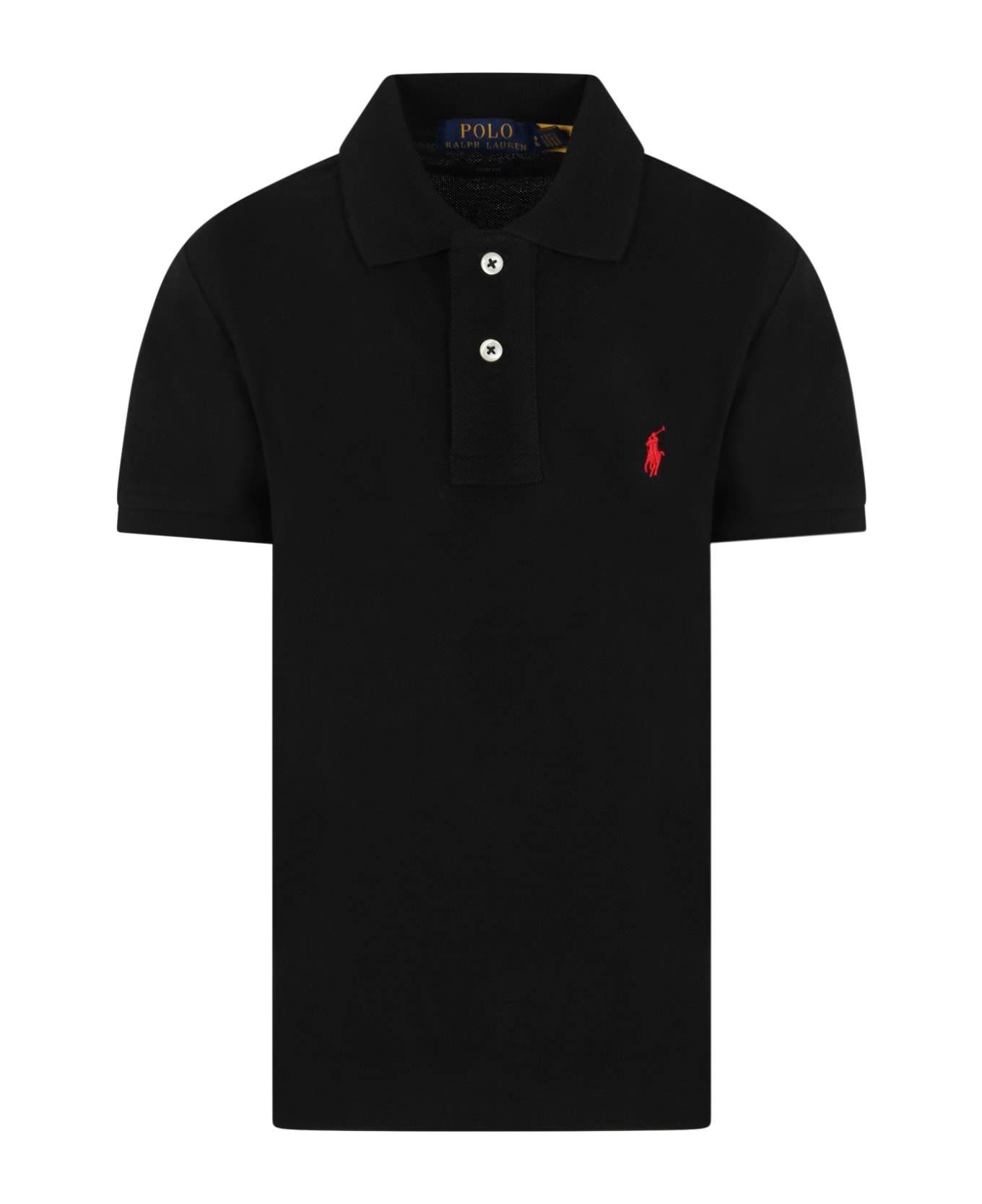 Ralph Lauren Black Polo Shirt For Boy With Pony Logo - Black Tシャツ＆ポロシャツ