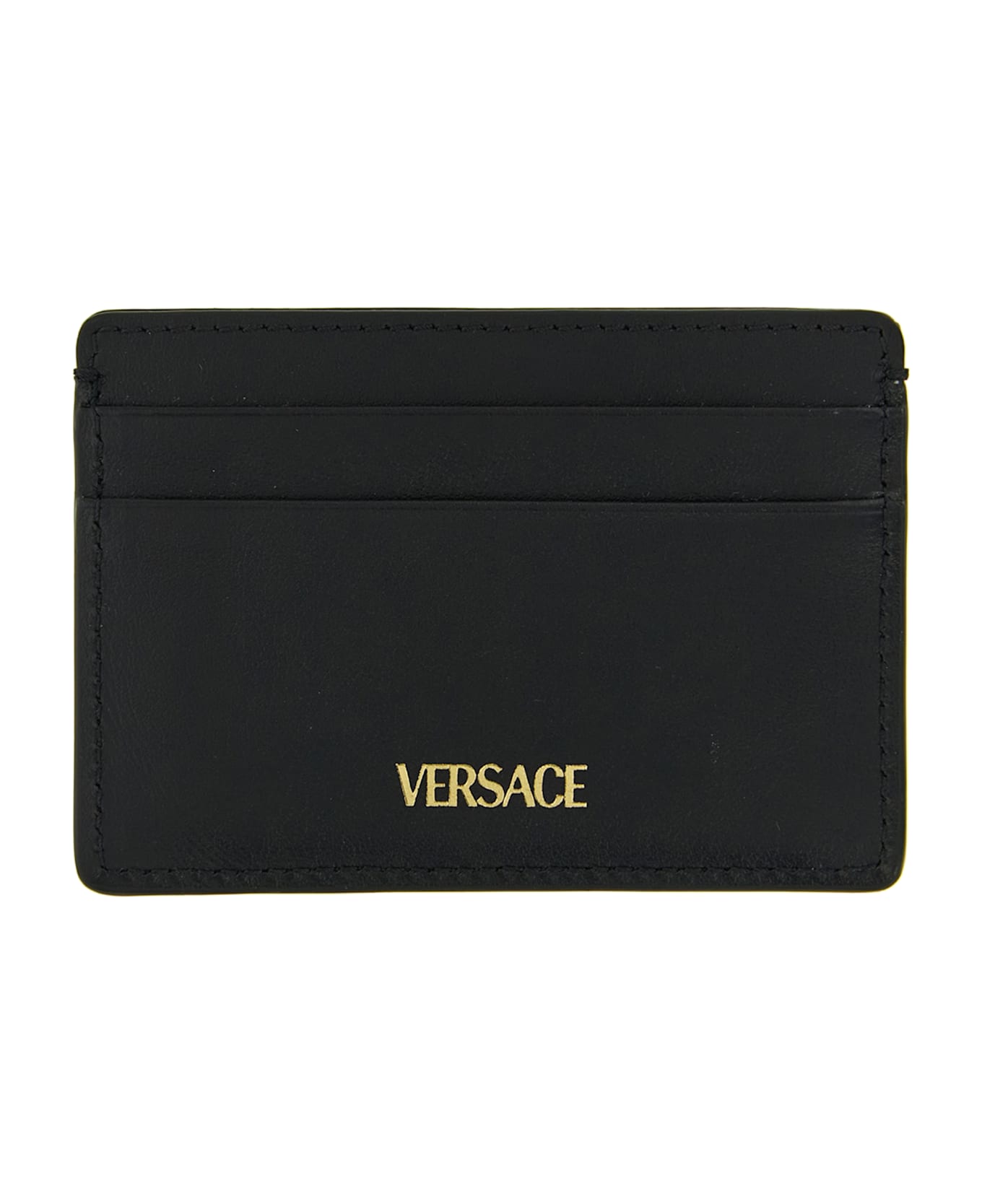 Versace 'v Logo' Card Holder - Black  