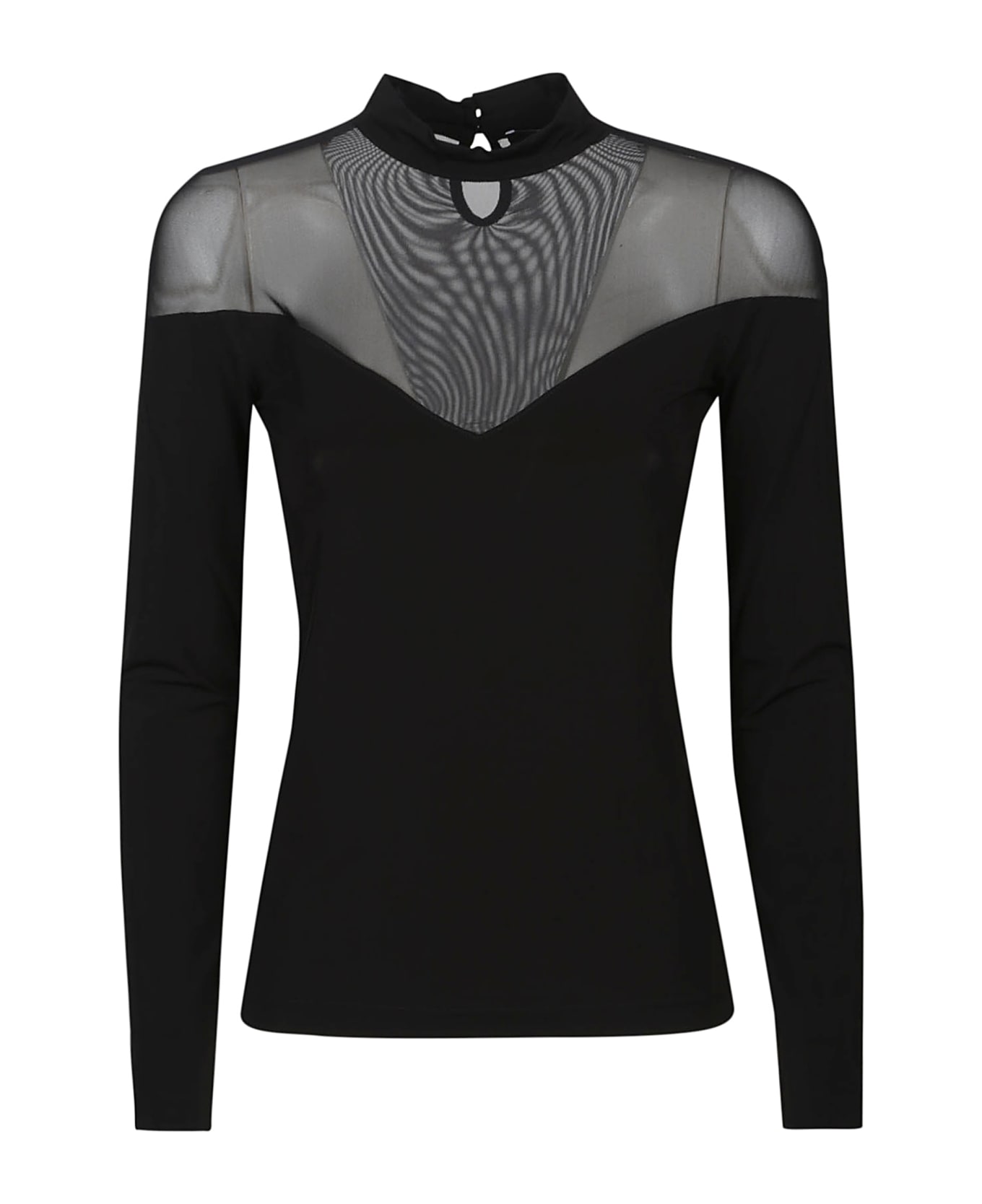 Federica Tosi Long Sleeve V-neck Top - Nero