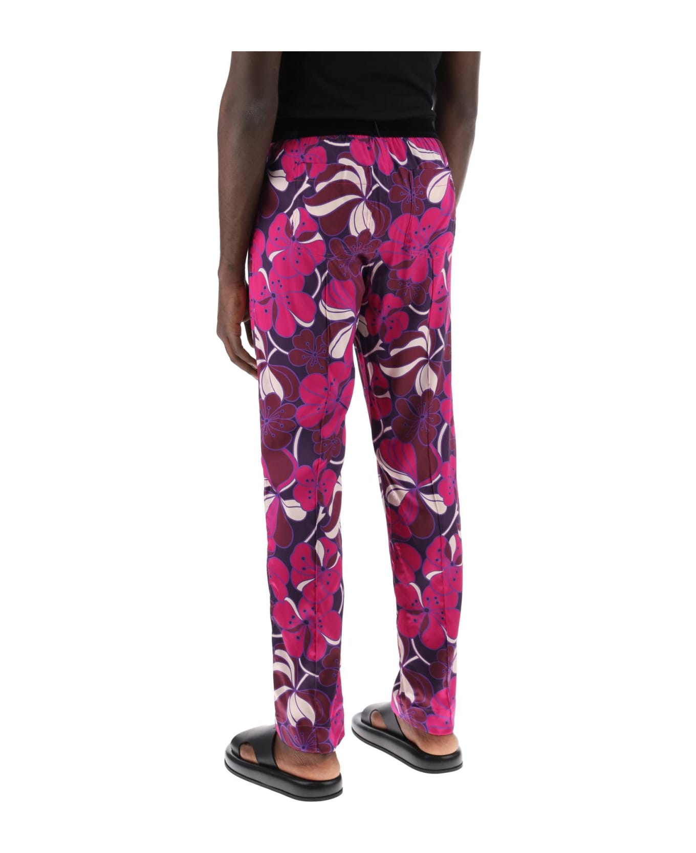 Tom Ford Pajama Pants In Floral Silk - ROSA BRILLANTE FANTASIA (Purple)