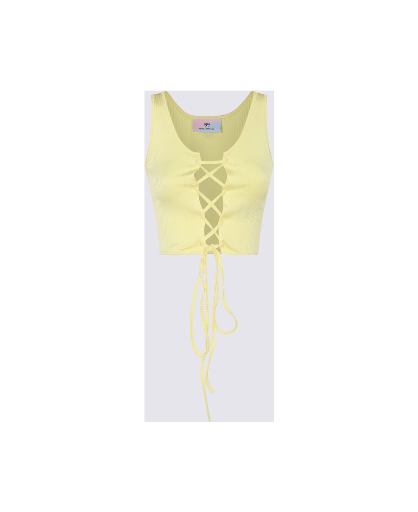 Chiara Ferragni Wax Yellow Cotton Stretch Top - WAX YELLOW