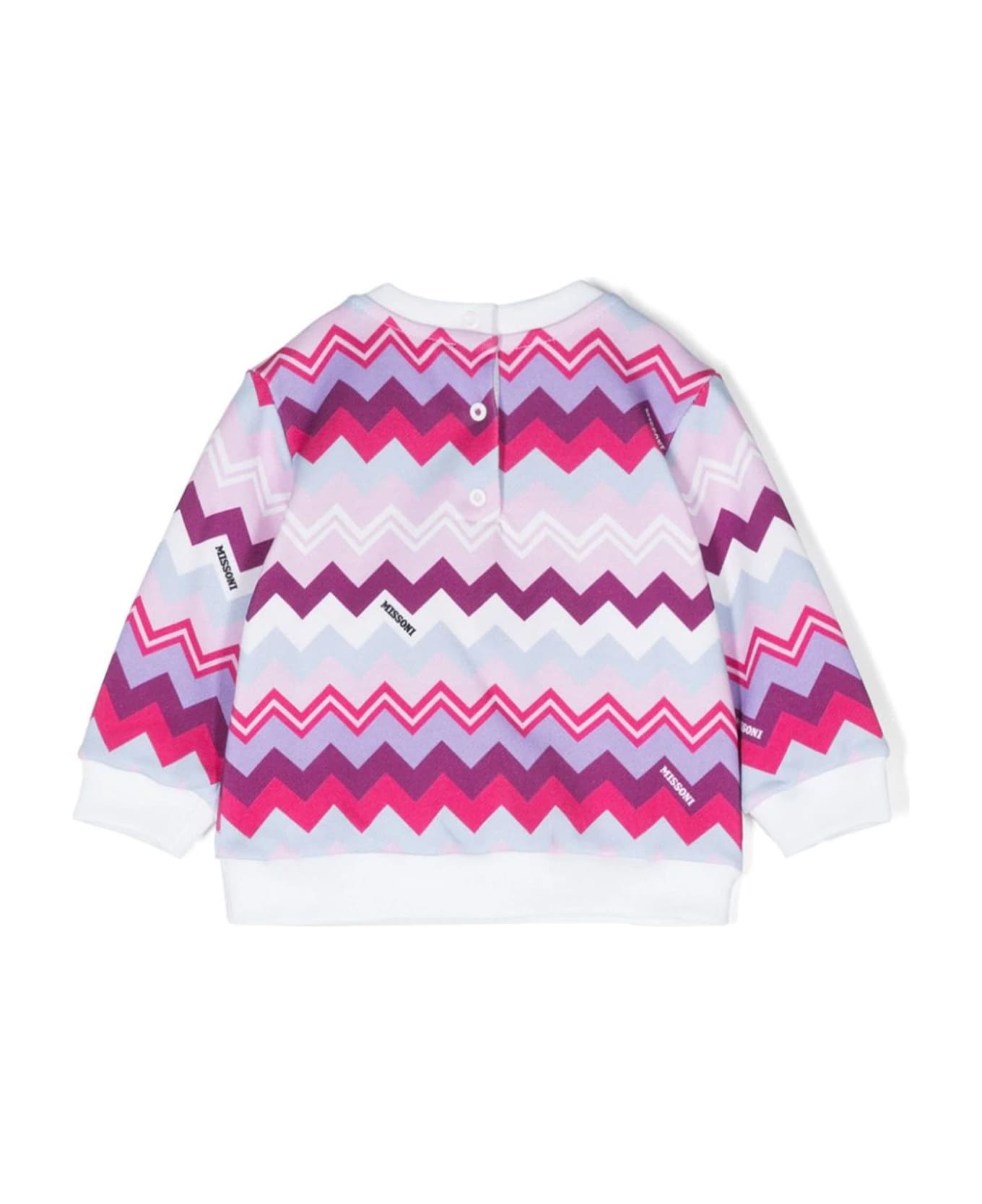 Missoni Kids Multicolor Cotton Sweatshirt - Glicine/Multicolor