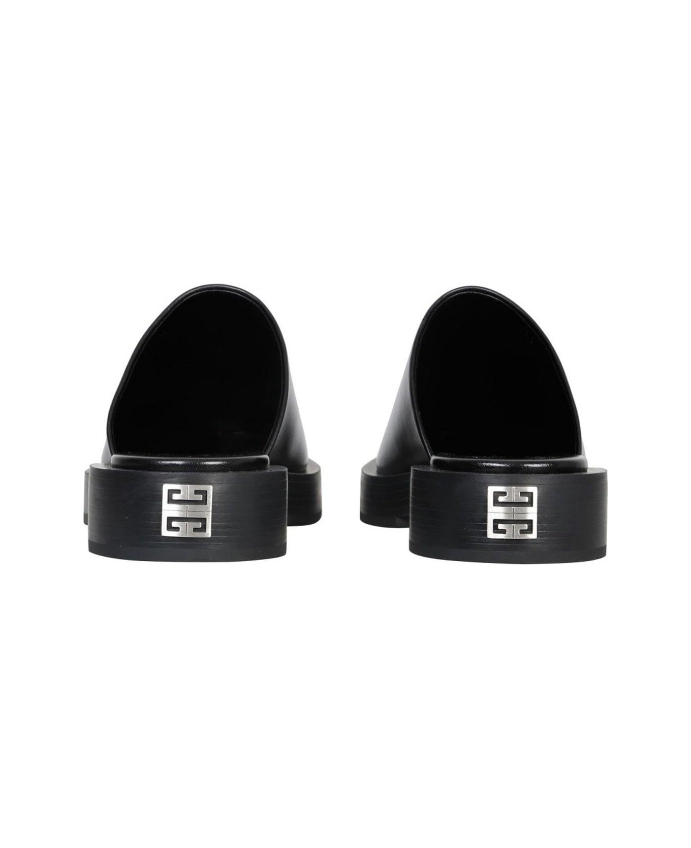 Givenchy 4g Plaque Square-toe Mules - BLACK