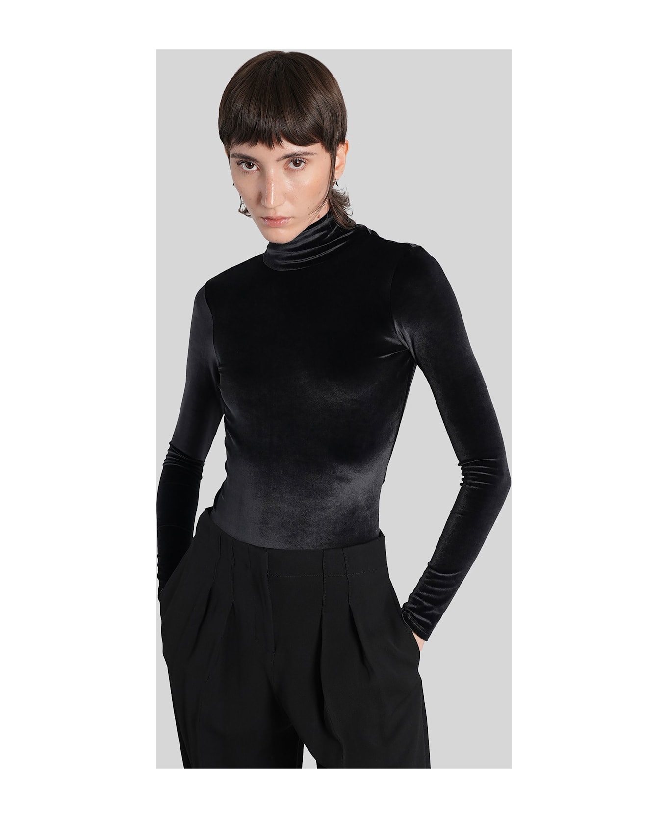 Mugler Body In Black Velvet - black