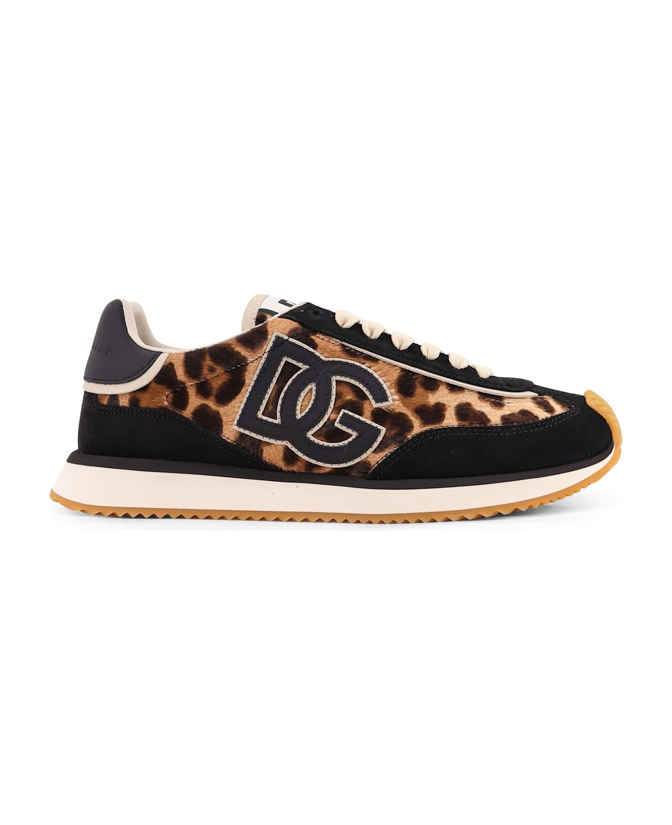 Dolce & Gabbana Suede Sneakers With Animal Print - LEONERO