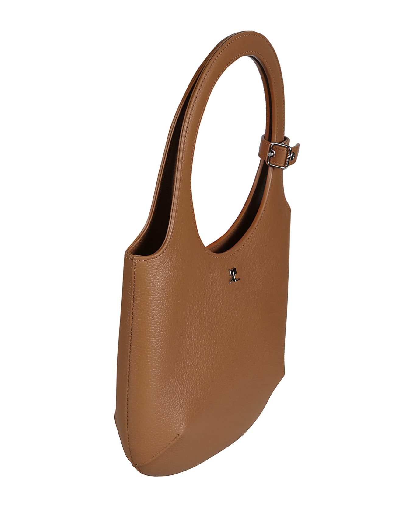 Courrèges Holy Grained Leather Tote - Tabacco