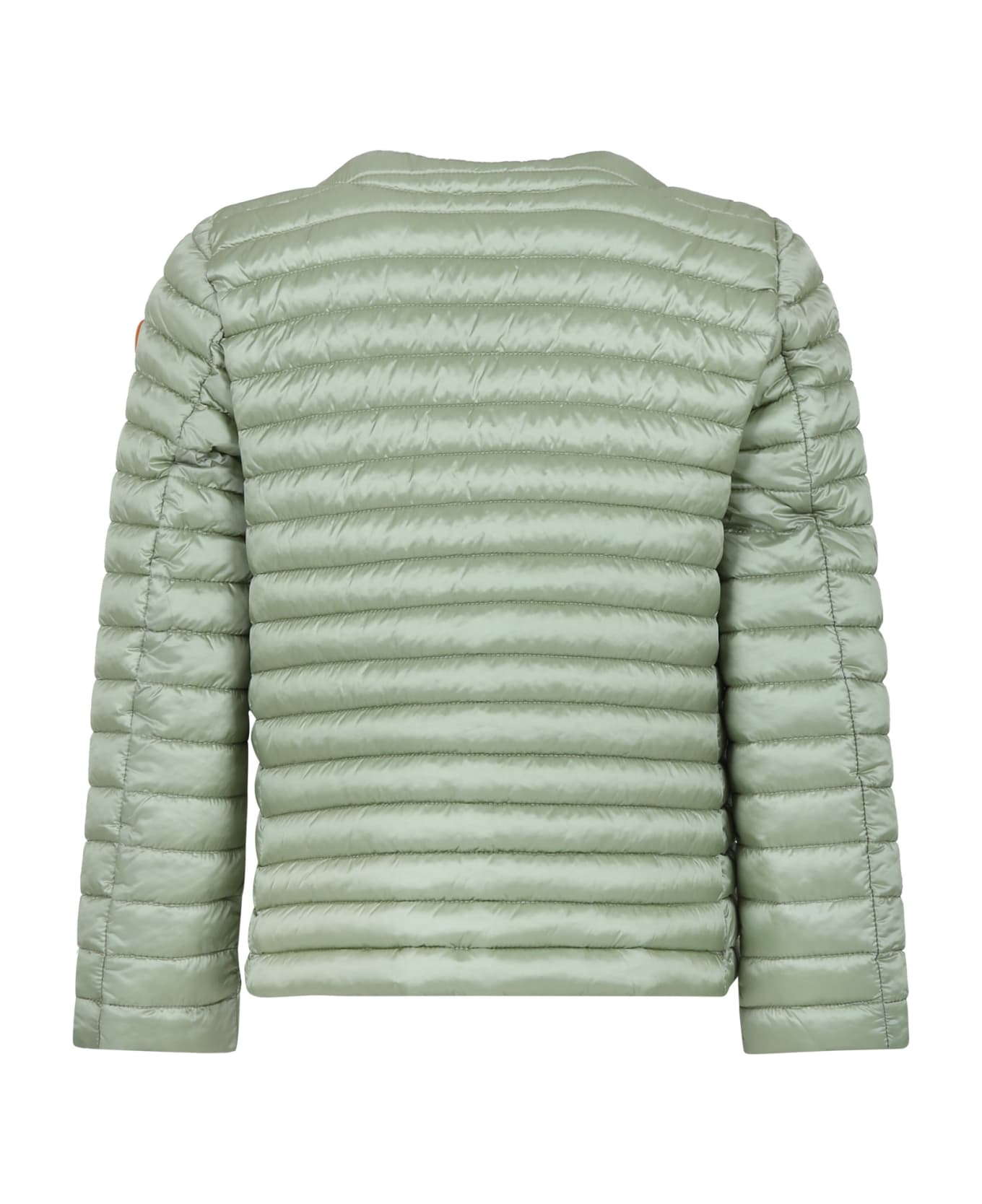 Save the Duck Green Vela Down Jacket For Girl With Iconic Logo - Green