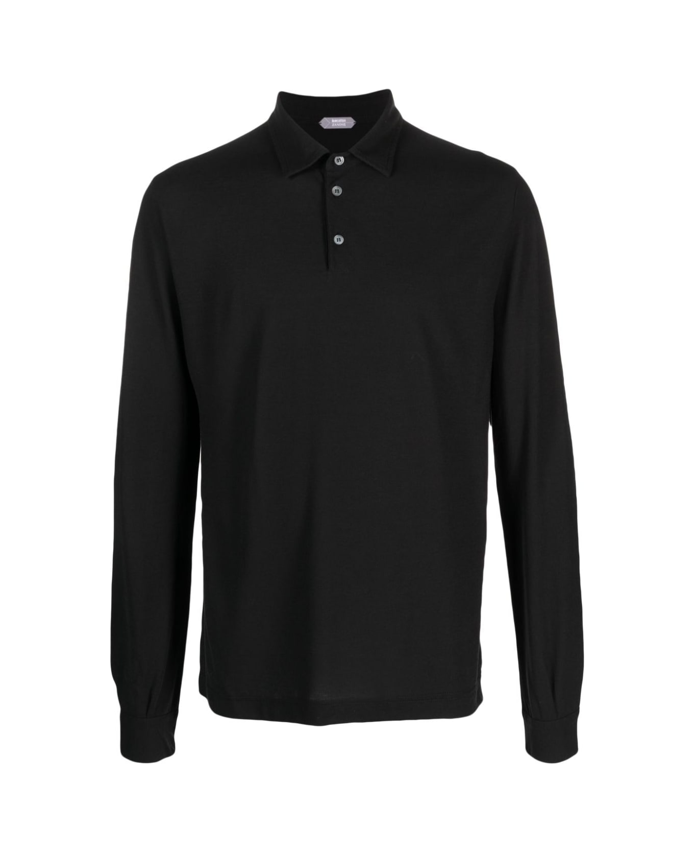 Zanone Long Sleeves Polo - Black