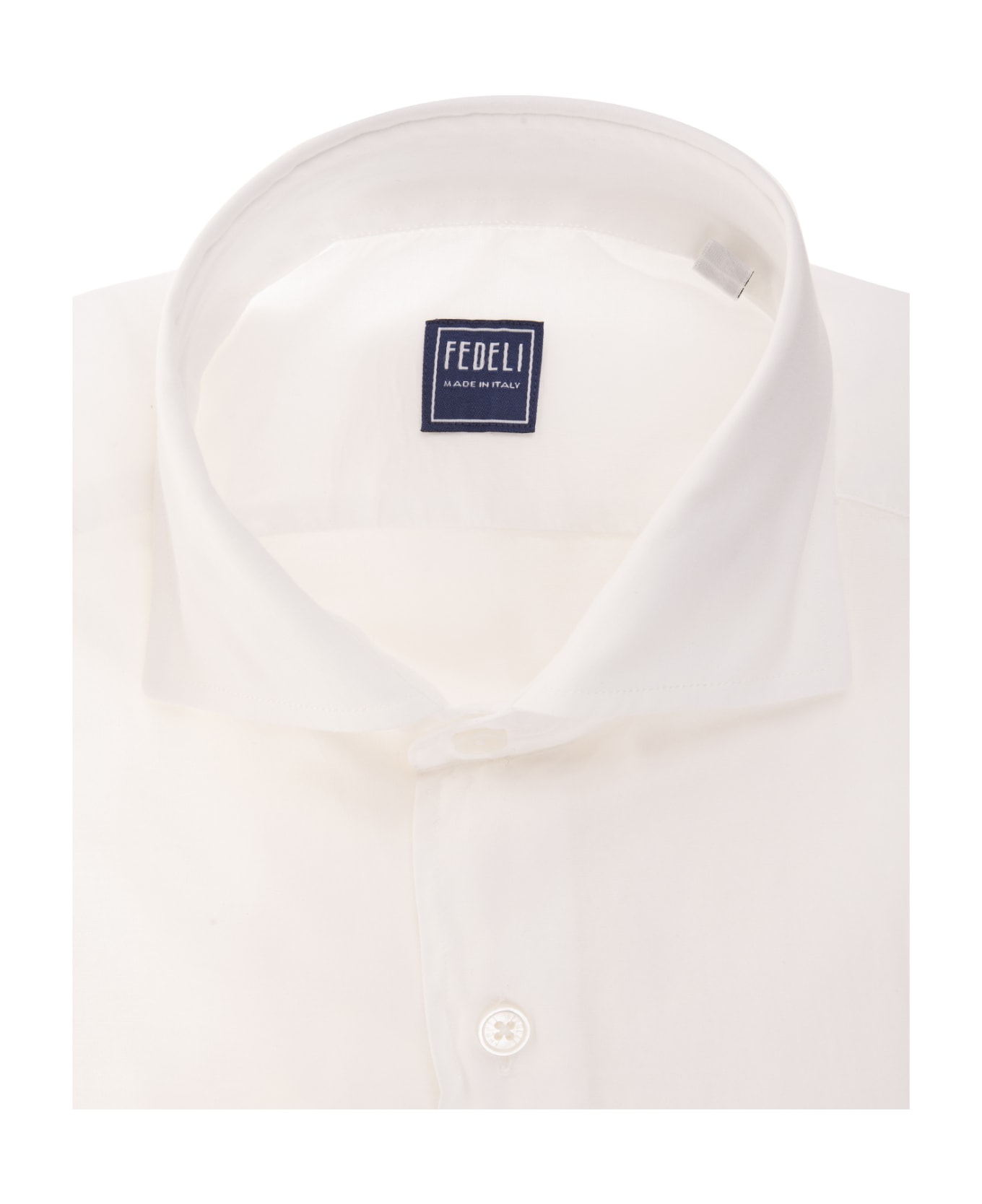 Fedeli White Poplin Classic Shirt - White