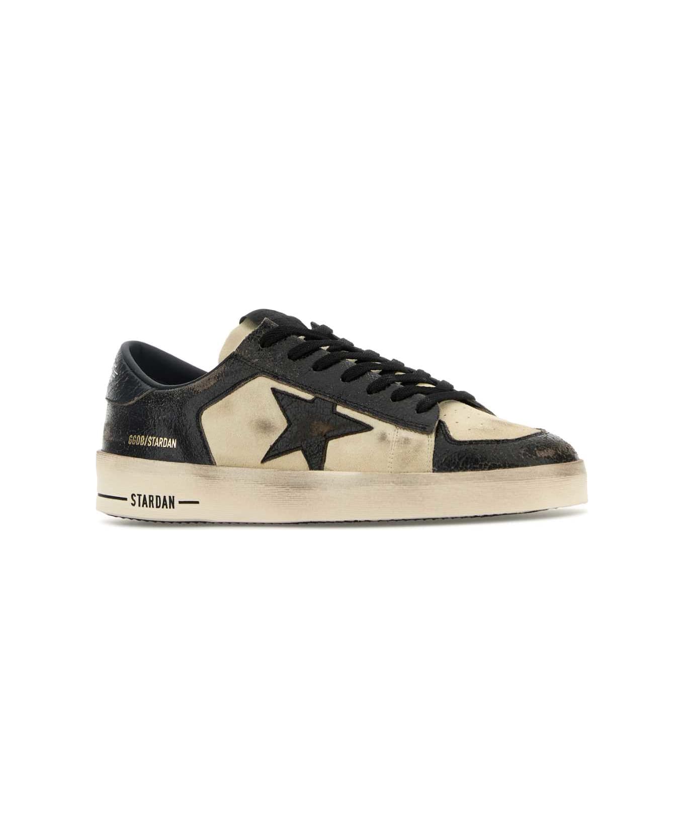 Golden Goose Two-tone Leather And Suede Stardan Sneakers - BLACKBEIGE
