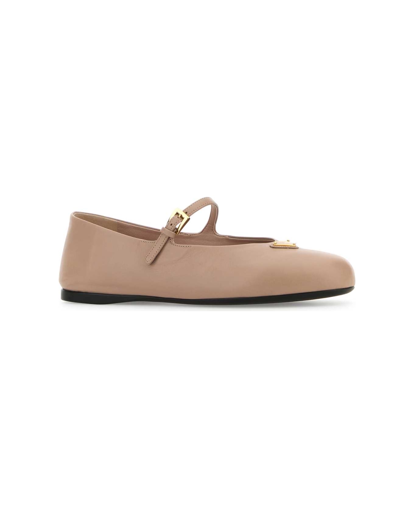 Prada Powder Pink Nappa Leather Ballerinas - NINFEA
