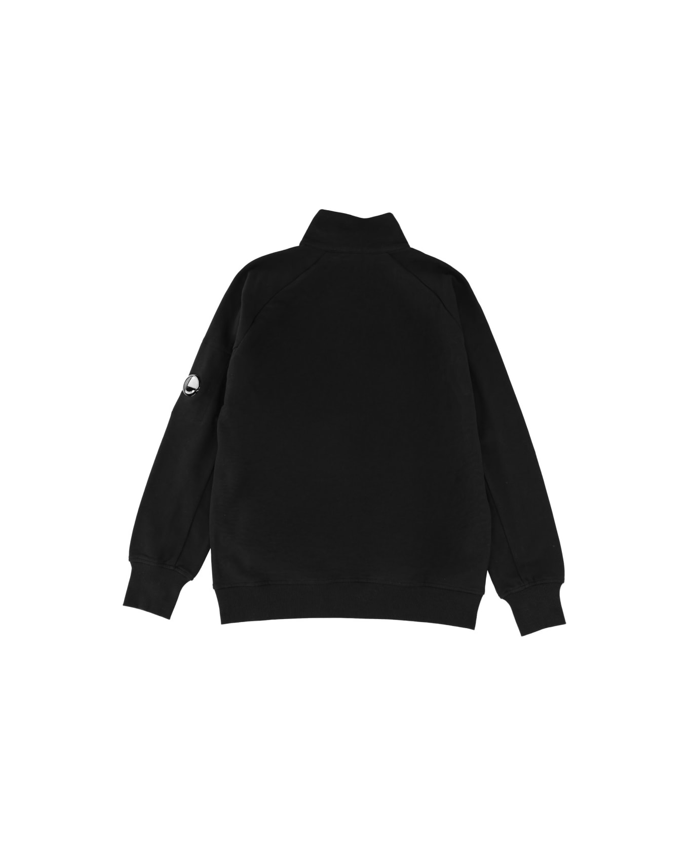 C.P. Company Zip Sweatshirt. - BLACK