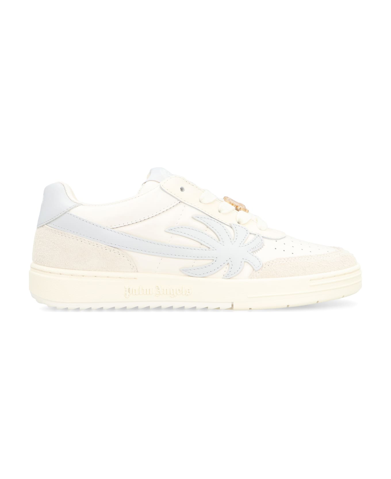 Palm Angels Palm Beach University Leather Low Sneakers - White