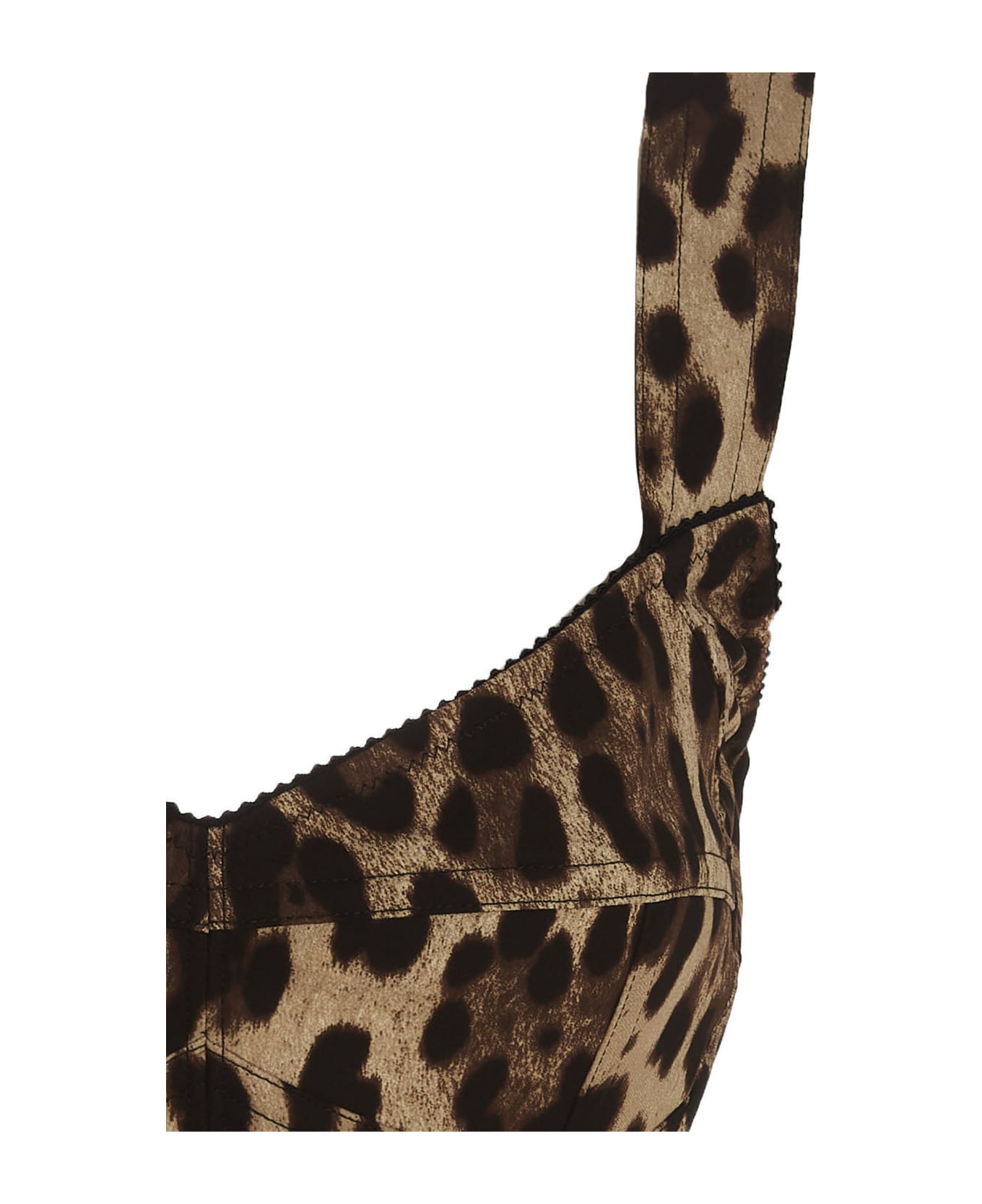 Dolce & Gabbana Leopard Bustier Top - Natural print
