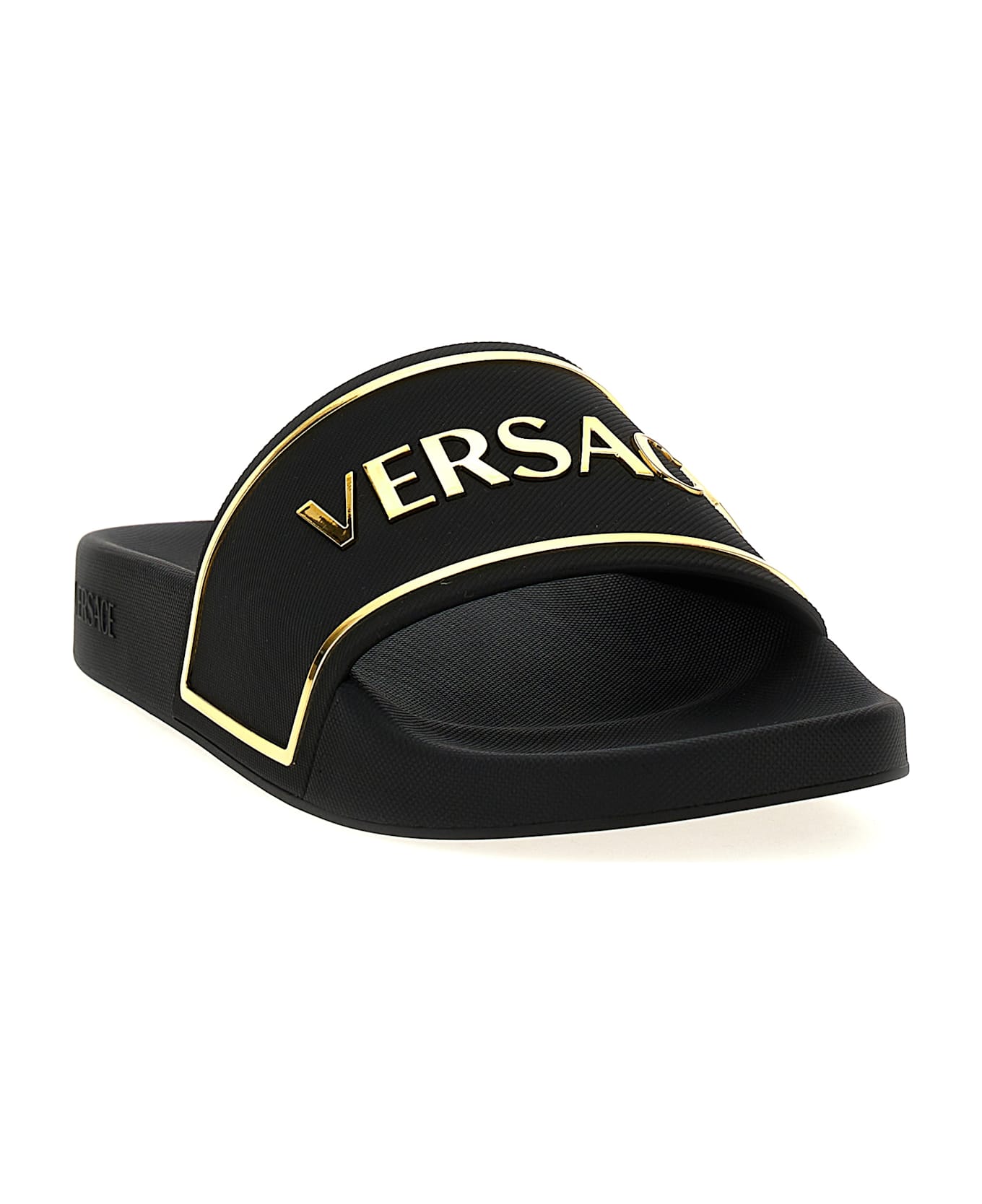 Versace Logo Slides - Black