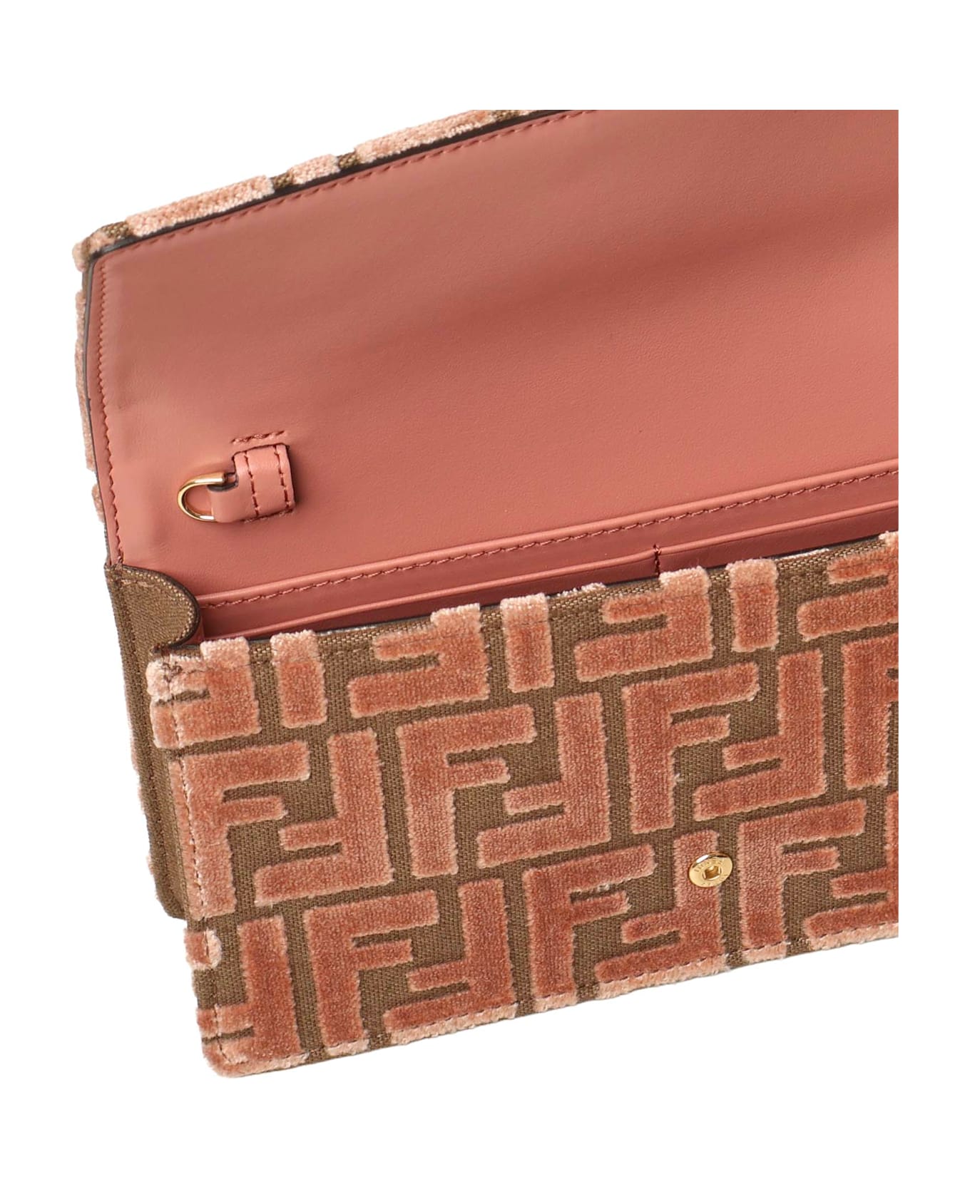 Fendi Ff Jacquard Baguette Wallet - PINK
