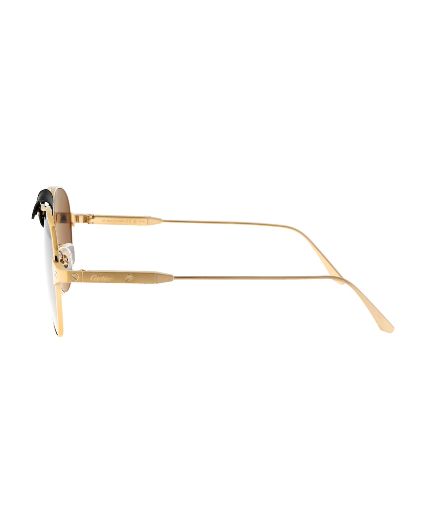 Cartier Eyewear Ct0387s Sunglasses - 001 GOLD GOLD GREY