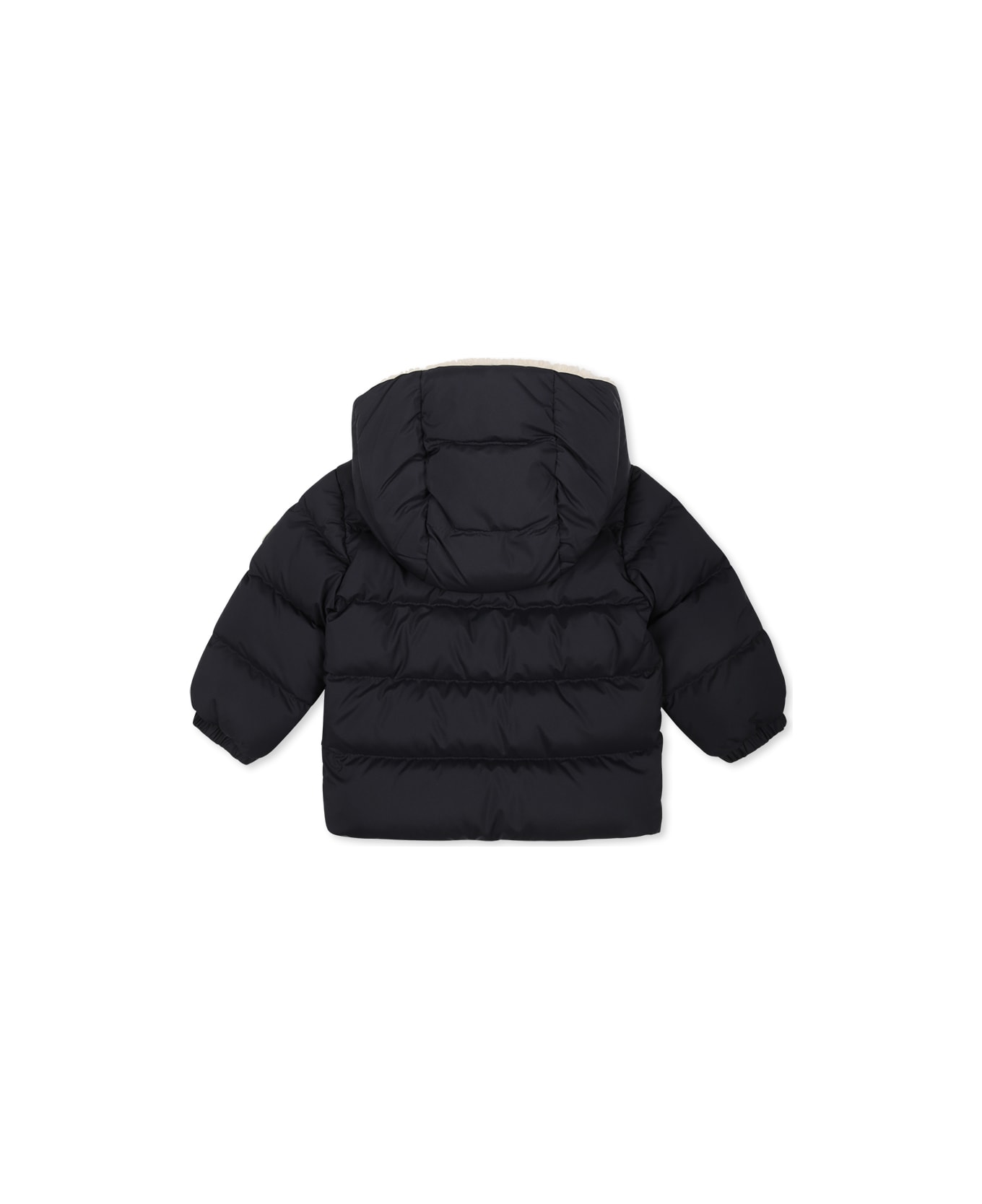 Moncler Blue Amir Down Jacket For Babykids With Logo - Blue