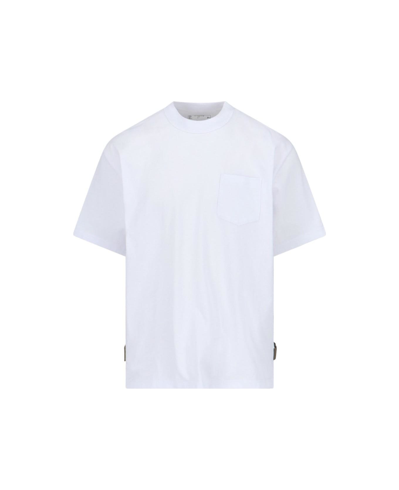 Sacai Zip Detail T-shirt - 101 WHITE