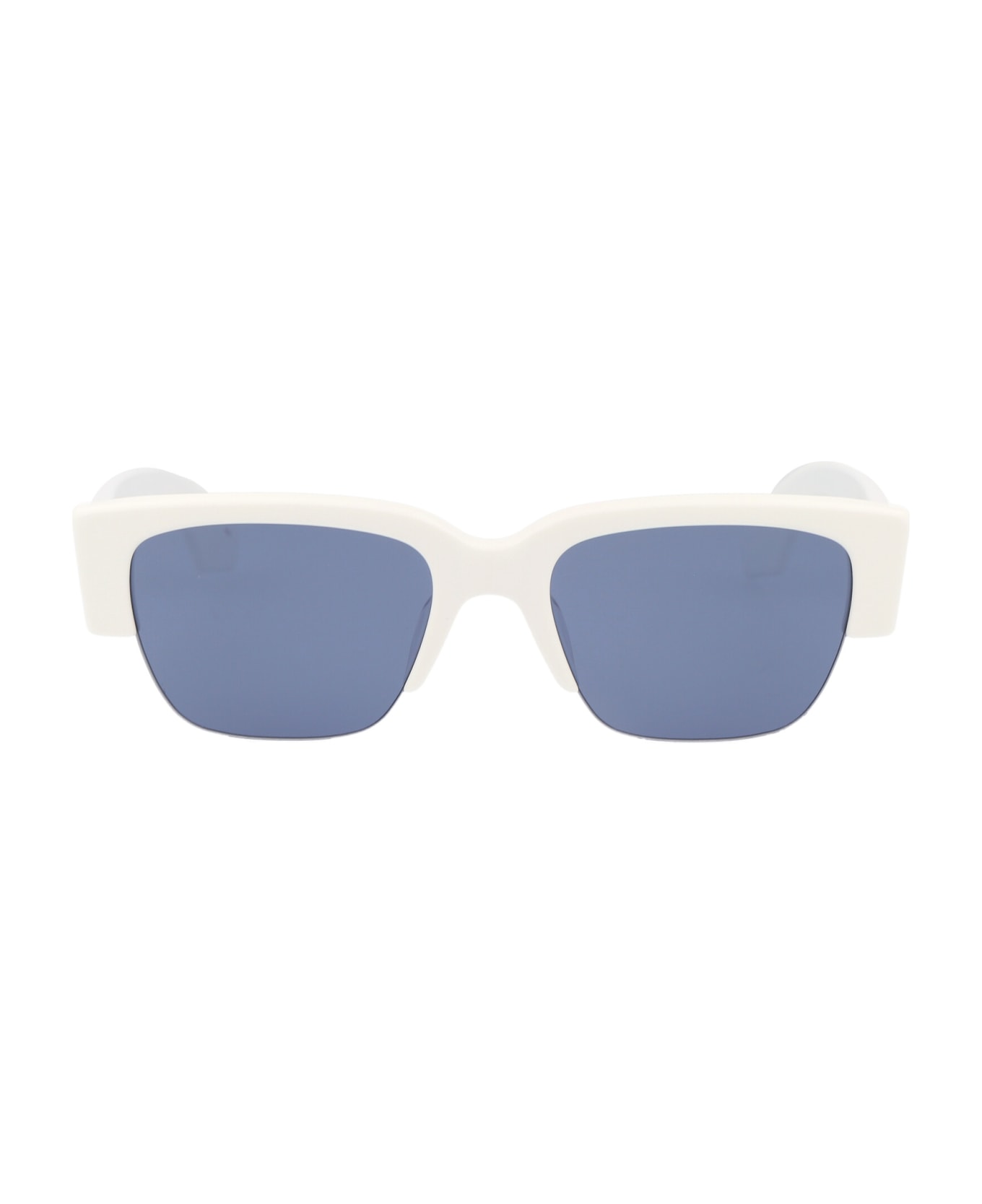 Alexander McQueen Eyewear Am0405s Sunglasses - 004 WHITE WHITE BLUE