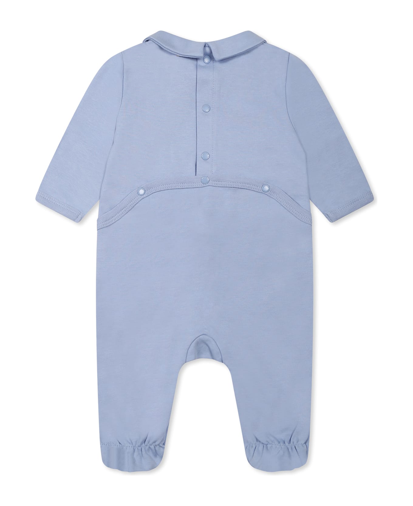 Kenzo Kids Light Blue Babygrow Set For Baby Boy With Kotora Tiger - Light Blue