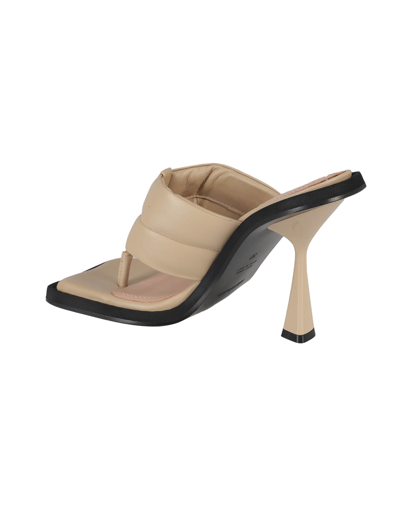 ANDREĀDAMO Square Toe Padded Thong Leather - Nude