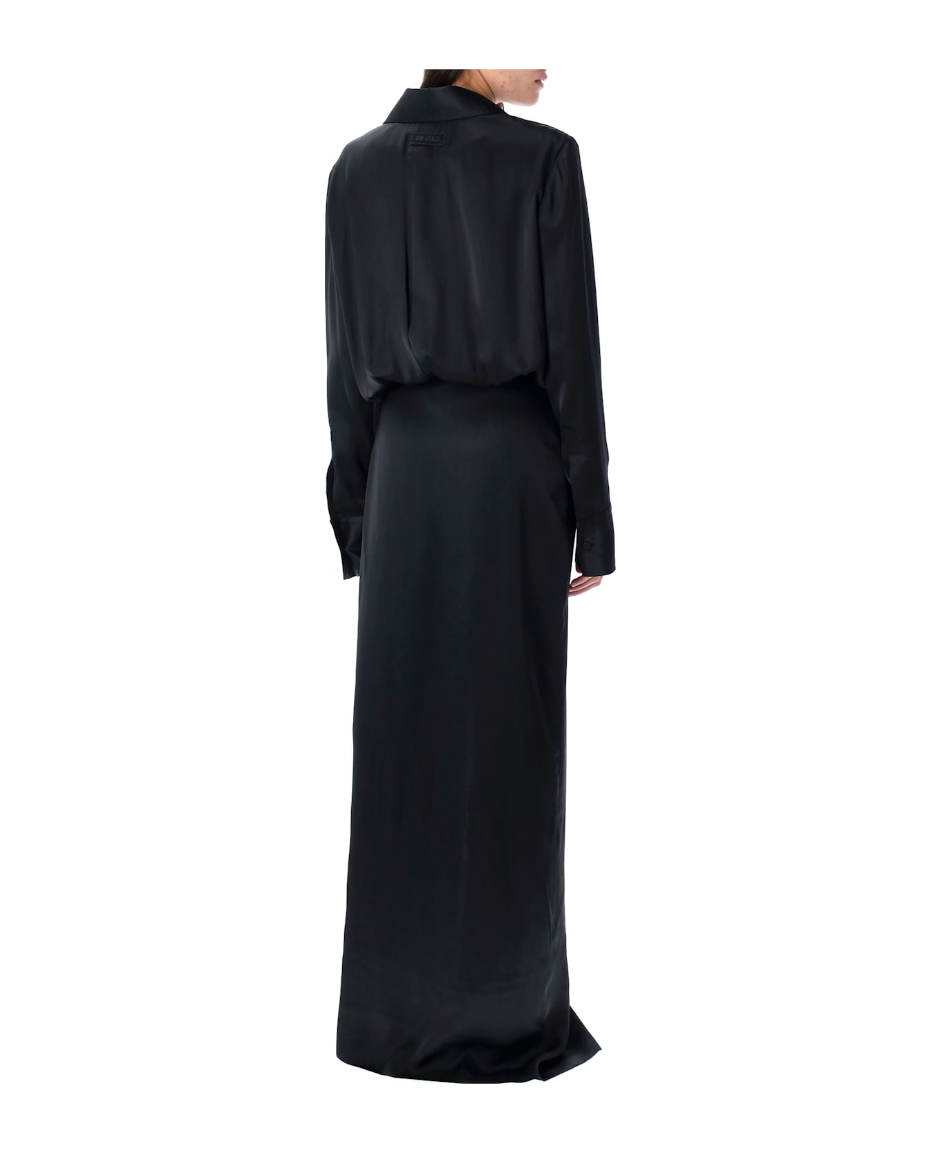 The Attico Long Shirt Dress - BLACK