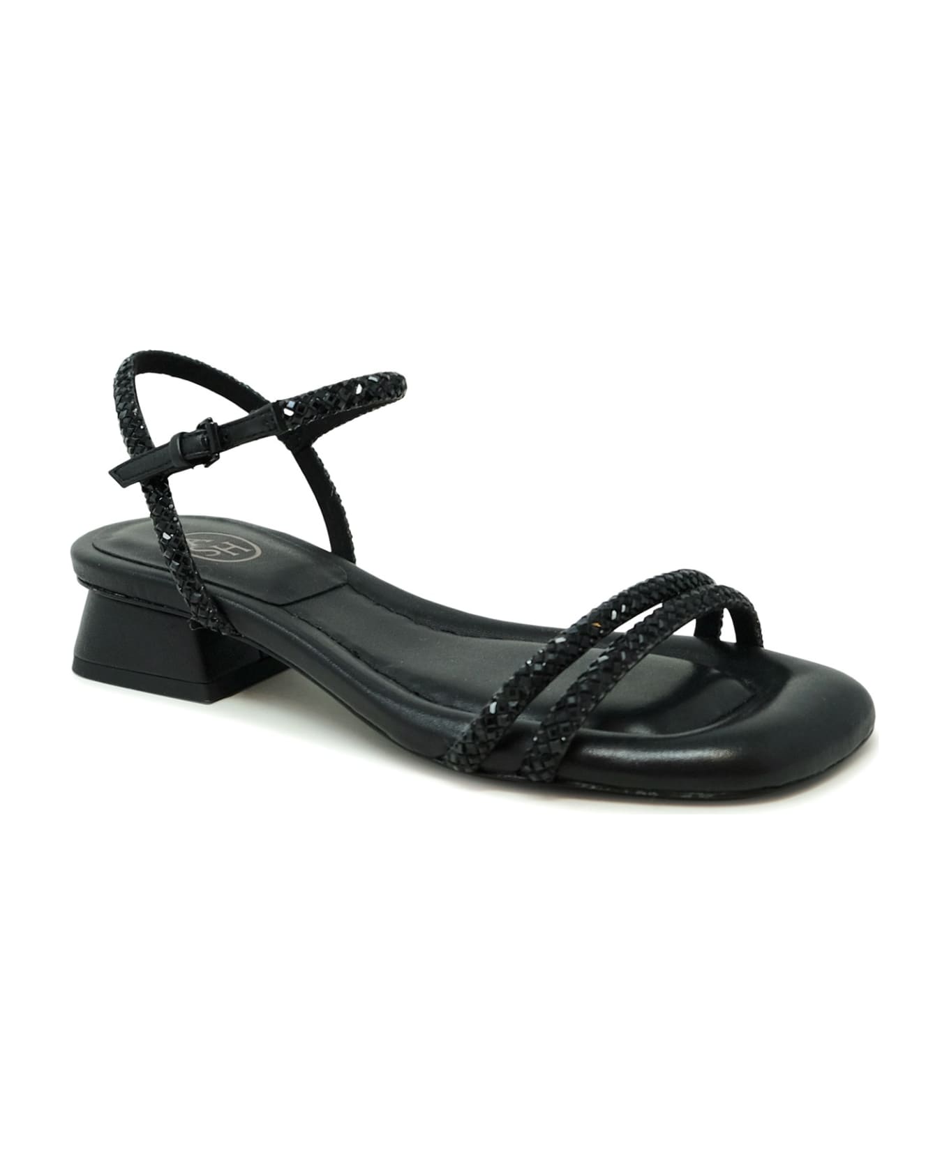 Ash Black Leather Sandal - BLACK サンダル