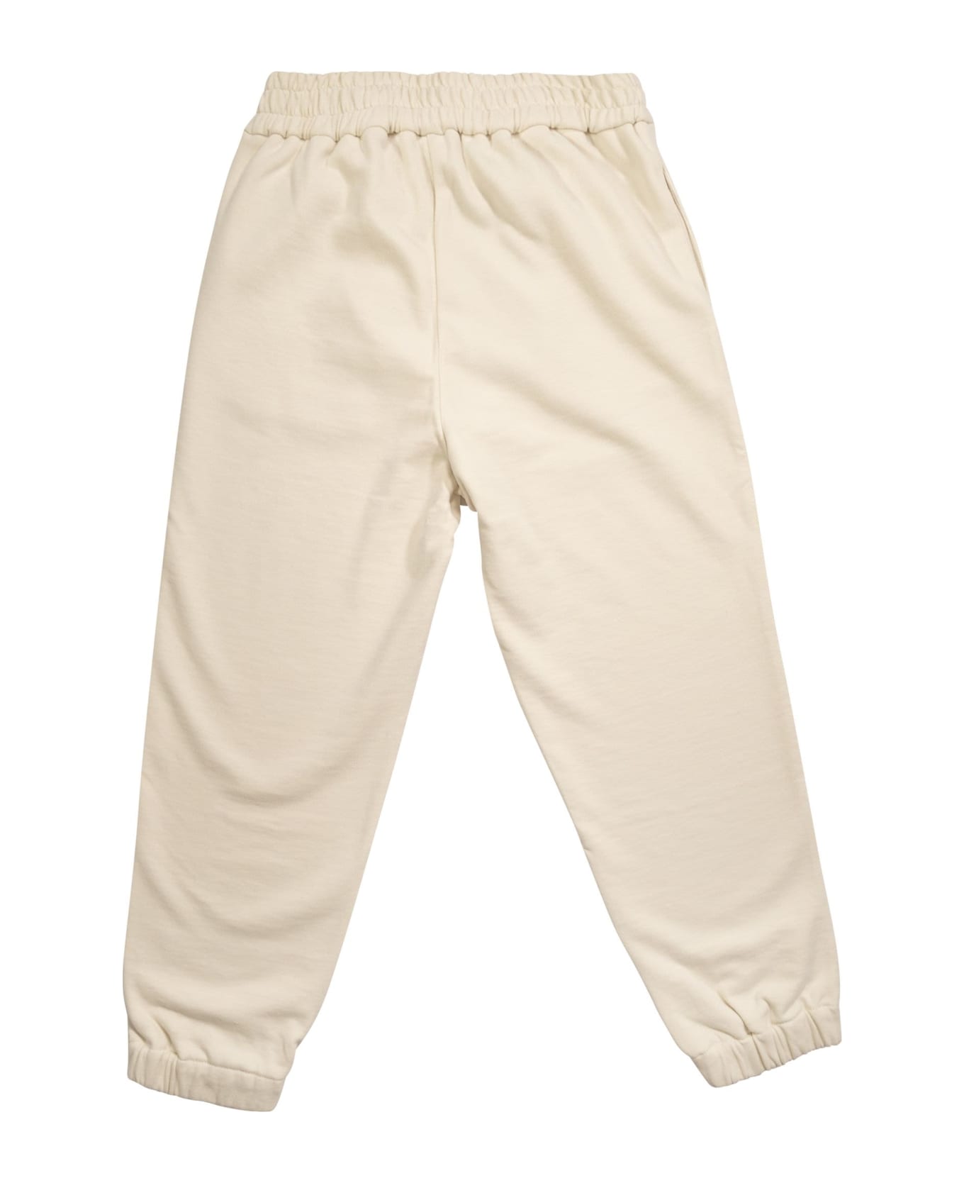 Brunello Cucinelli Smooth Cotton Fleece Trousers - Beige