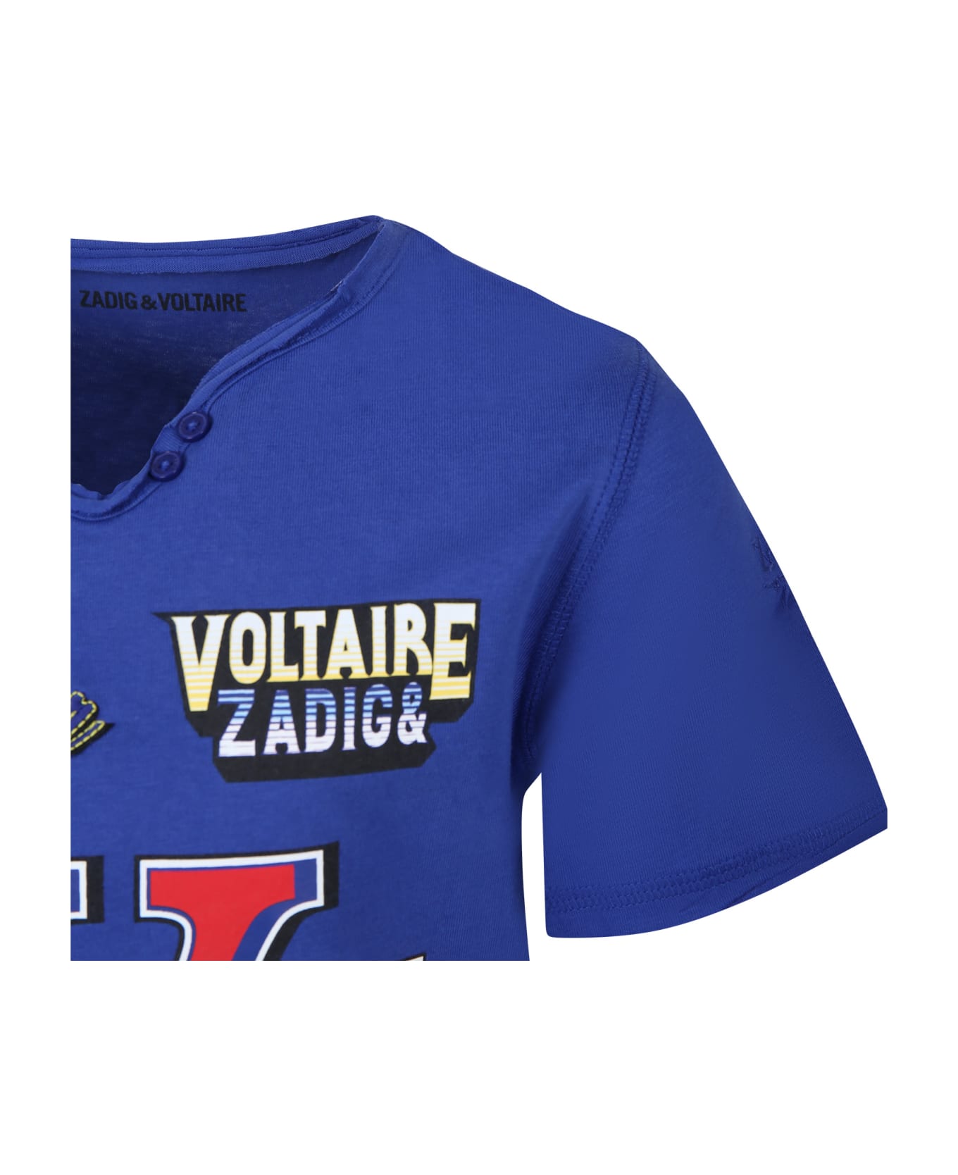 Zadig & Voltaire Blue T-shirt For Boy With Logo - Blue