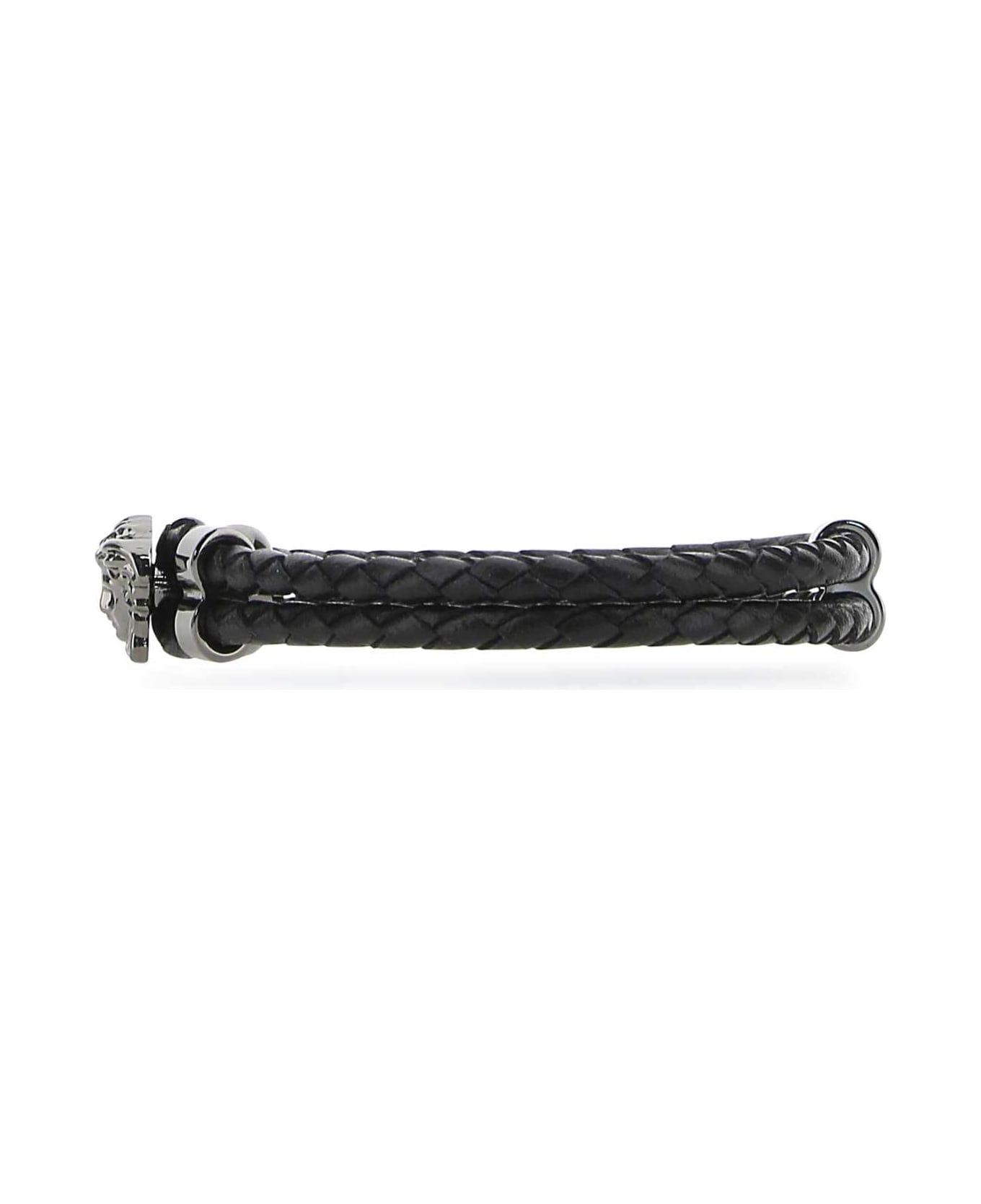 Versace Black Leather Bracelet | italist