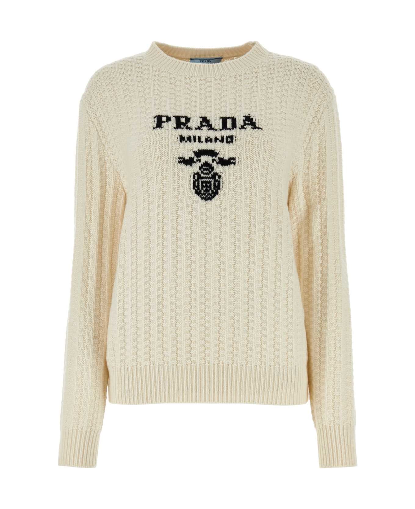 Prada White Cashmere Sweater - BIANCO