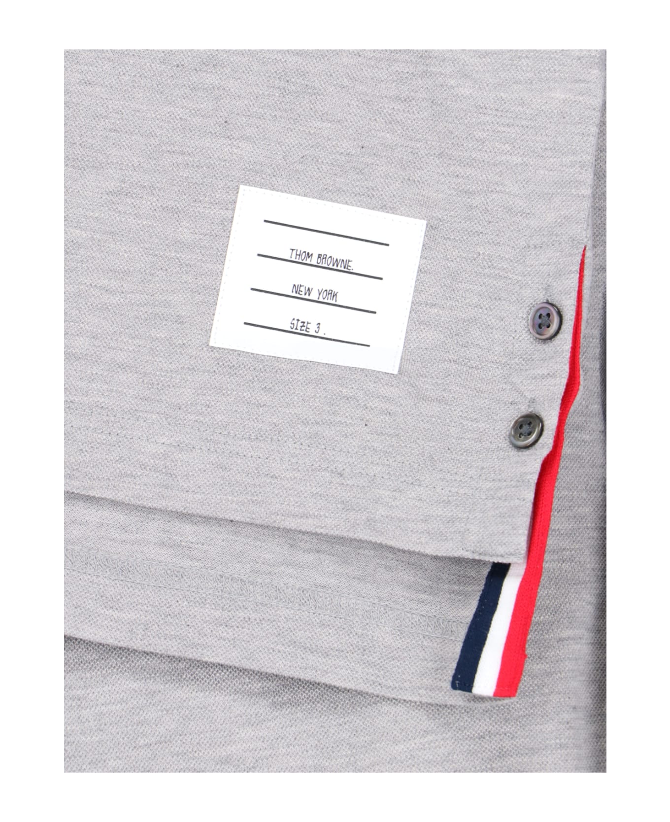 Thom Browne 'pique Pocket' Logo Polo Shirt - Gray