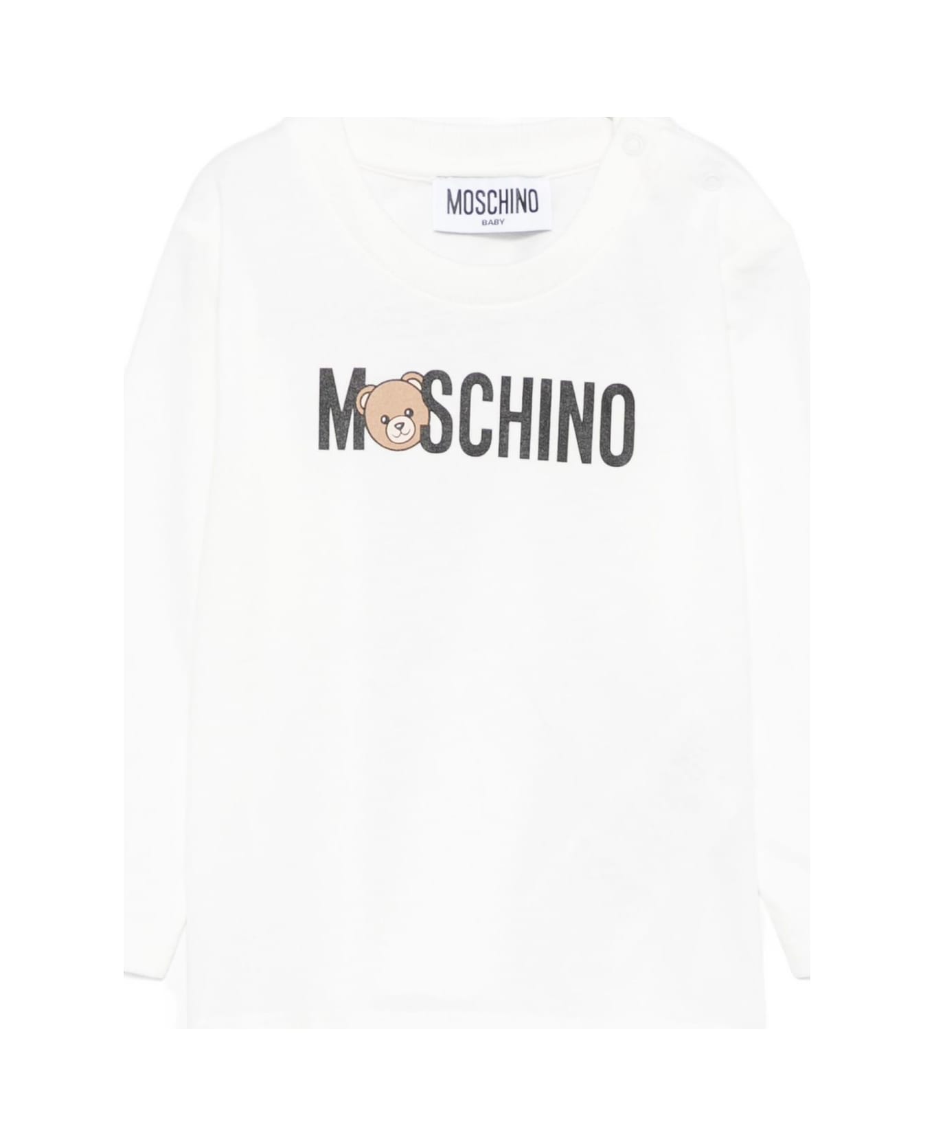 Moschino Kids Long-sleeved T-shirt With Teddy Print - White
